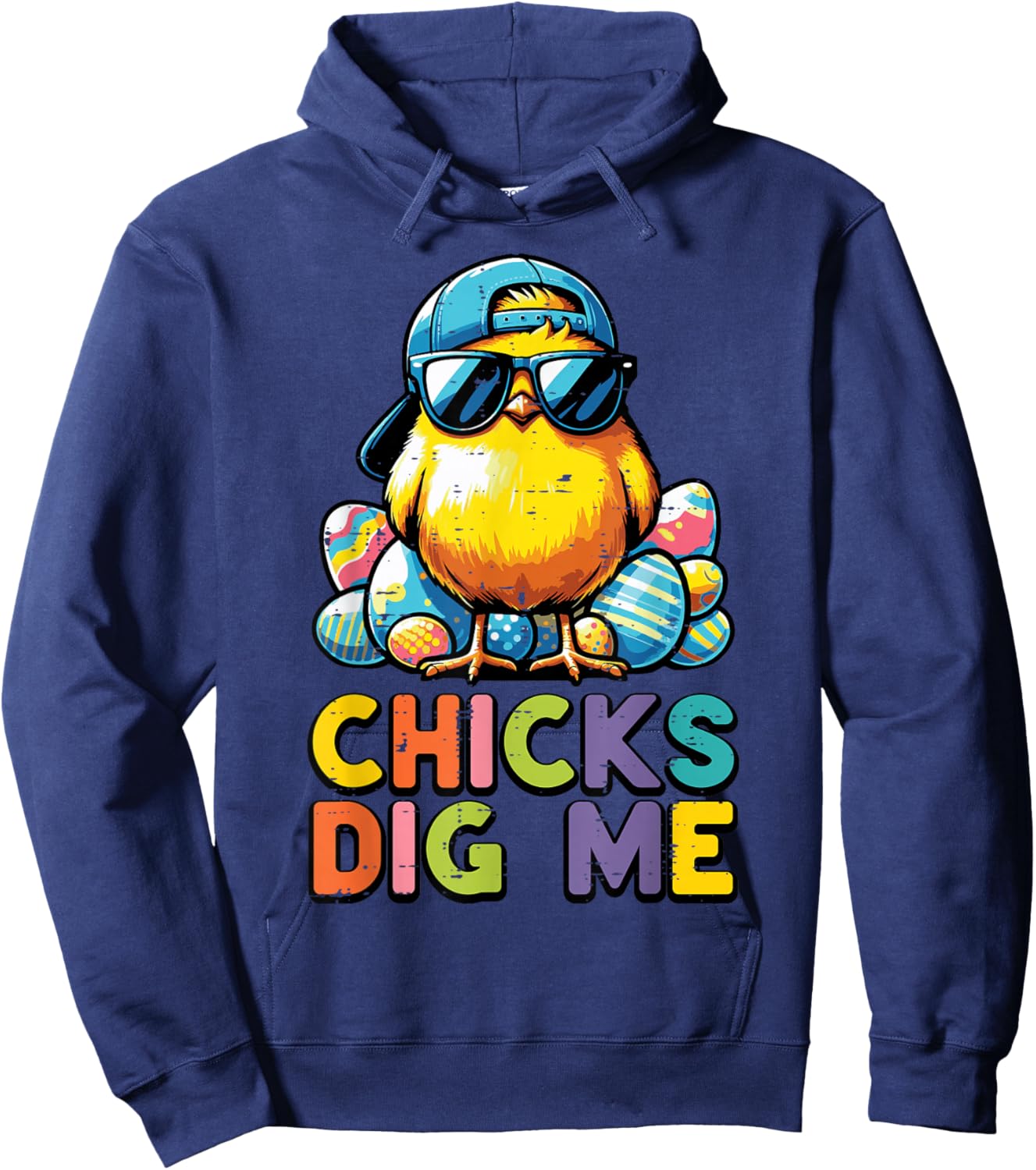 Easter Chicks Dig Me Chick Cap Eggs Cute Toddler Boys Kids Hoodie - Hoodie | Navy