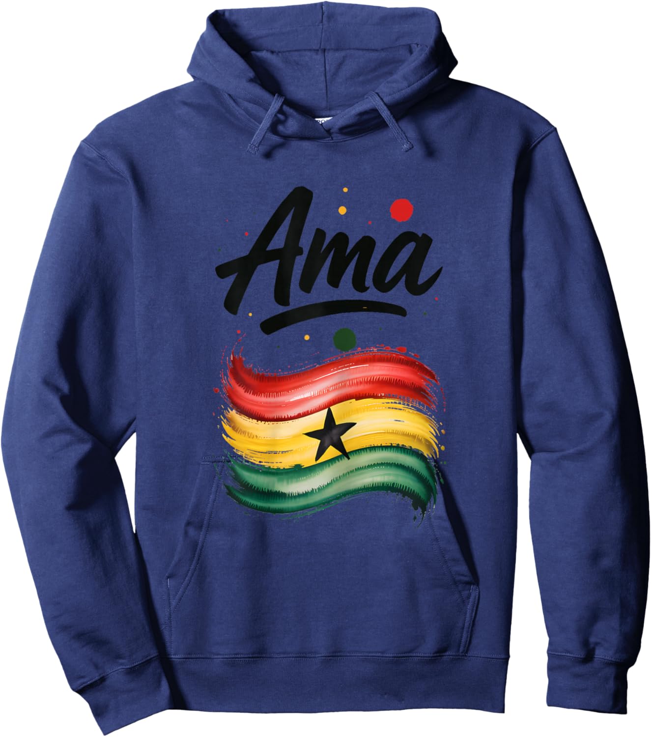 AMA Ghana Flag Ghanaian Name Birthday Gift Hoodie - Hoodie | Navy