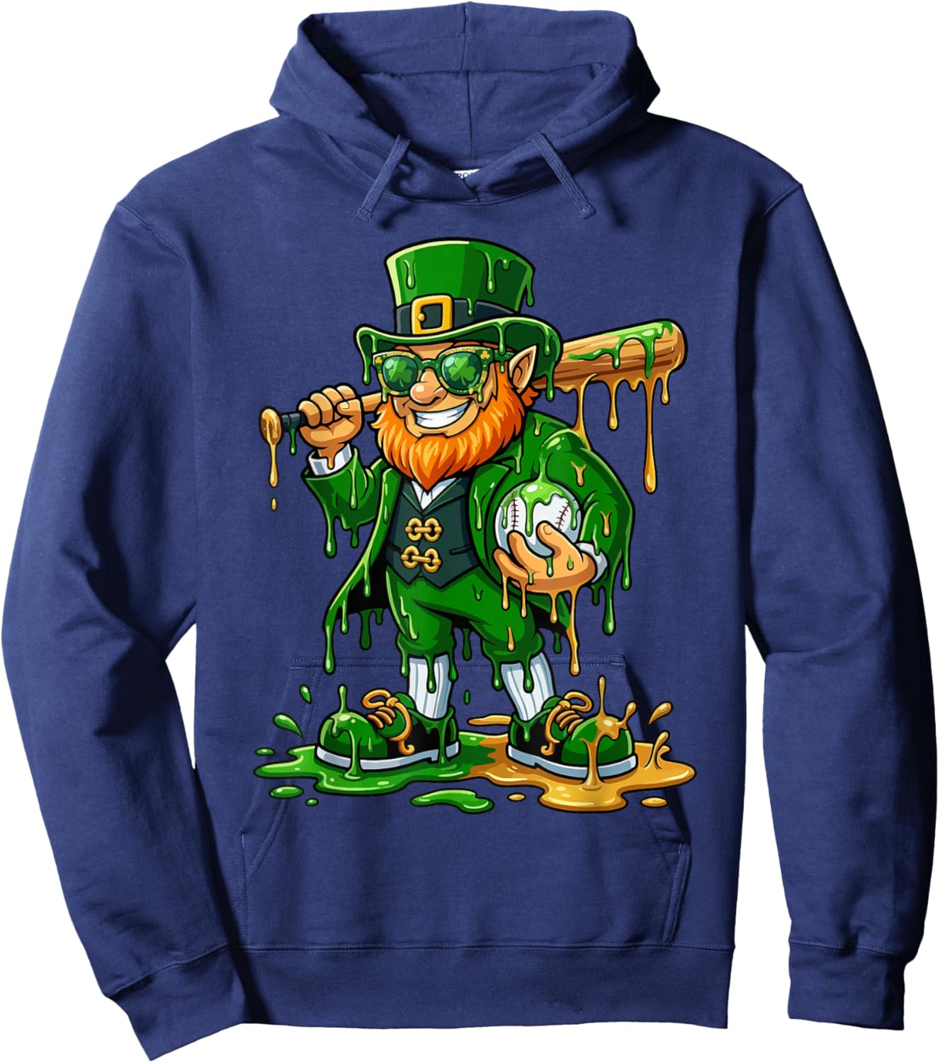 Baseball St Patricks Day Leprechaun Baseball Boys Girls Men Hoodie - Hoodie | Navy