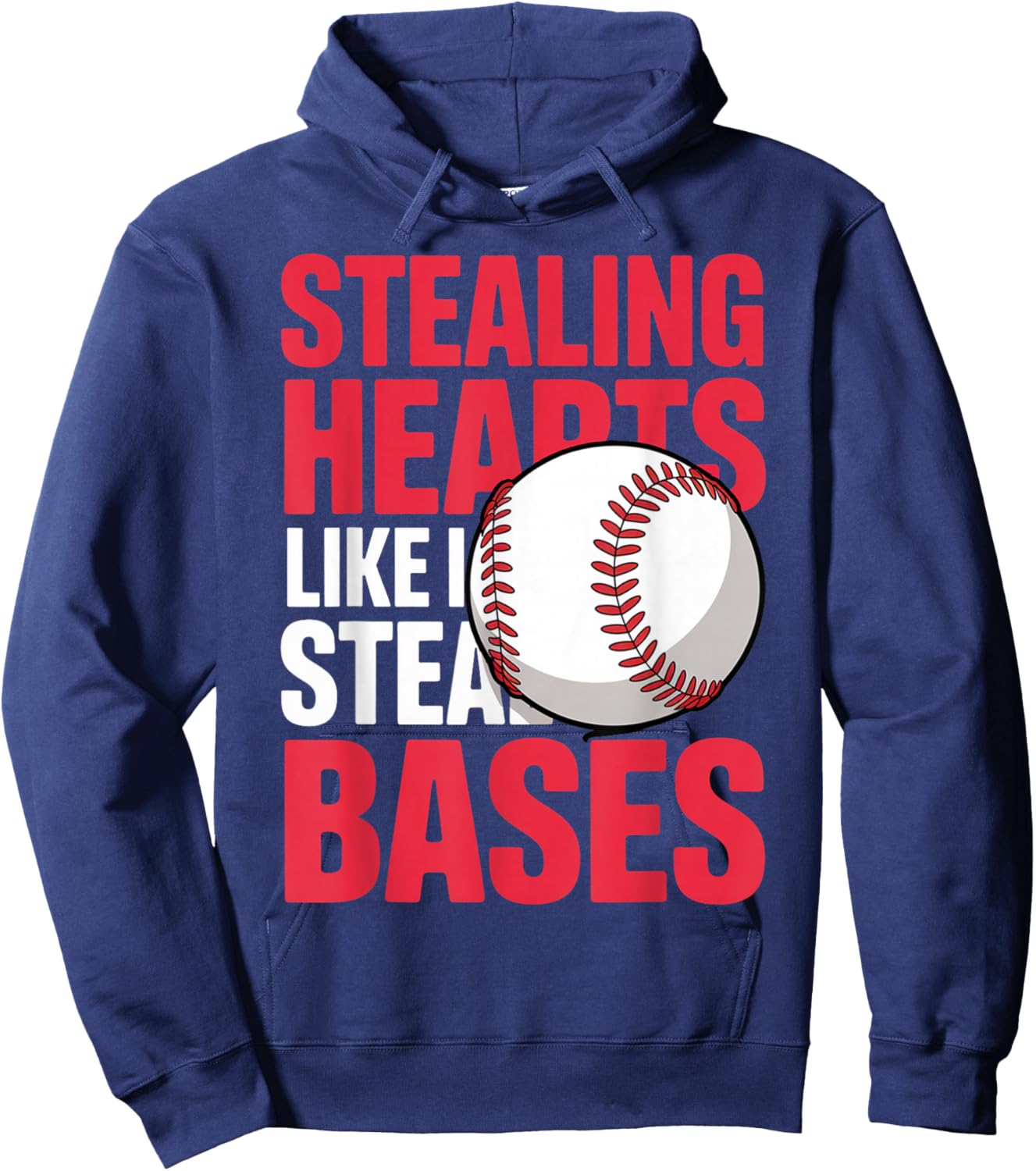 Kids Stealing Hearts Like I Steal Bases Cute Baseball Boys Hoodie - Hoodie | Navy