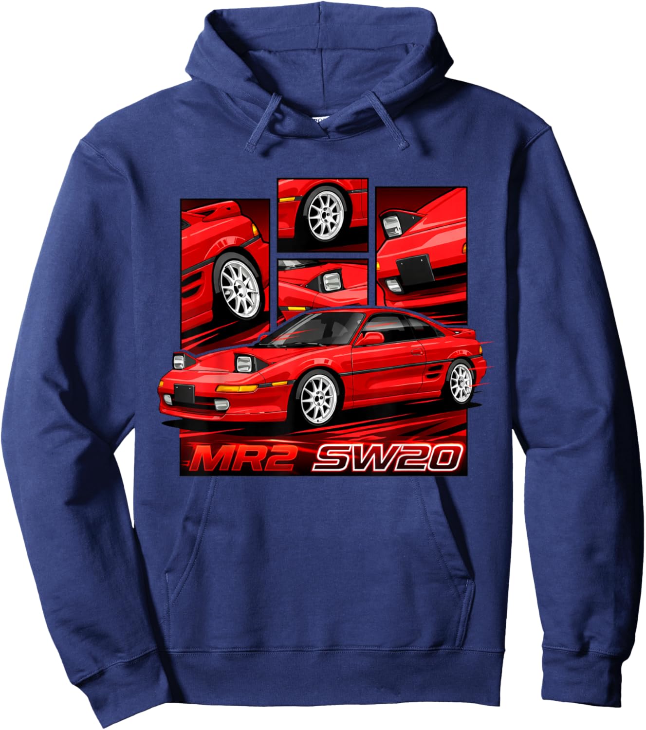 Vintage MR2 JDM Silhouette Car Lover Hoodie - Hoodie | Navy