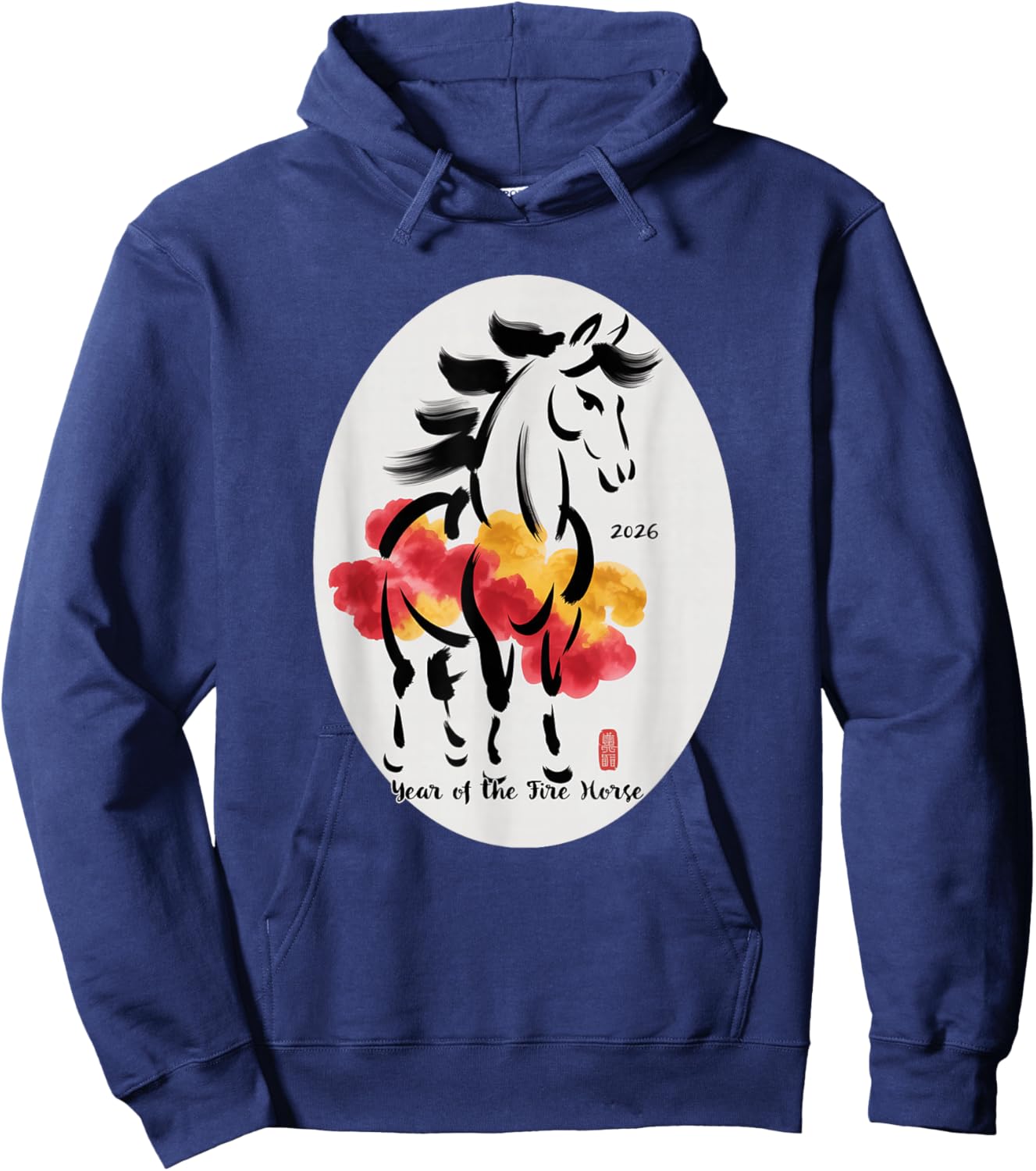 Chinese New Yr 2026 Year of The Fire Horse Hoodie - Hoodie | Navy