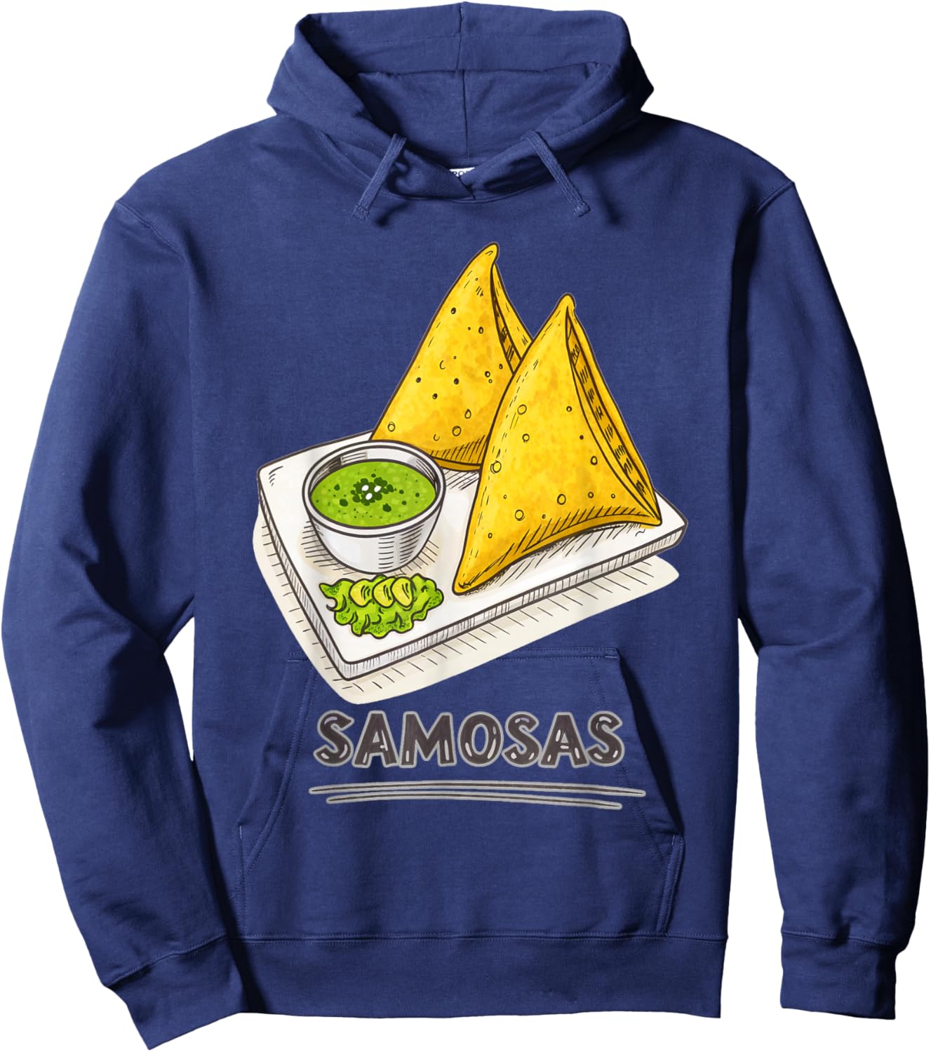 Funny Samosa Lover Indian Snack Foodie Samosas Hoodie - Hoodie | Navy