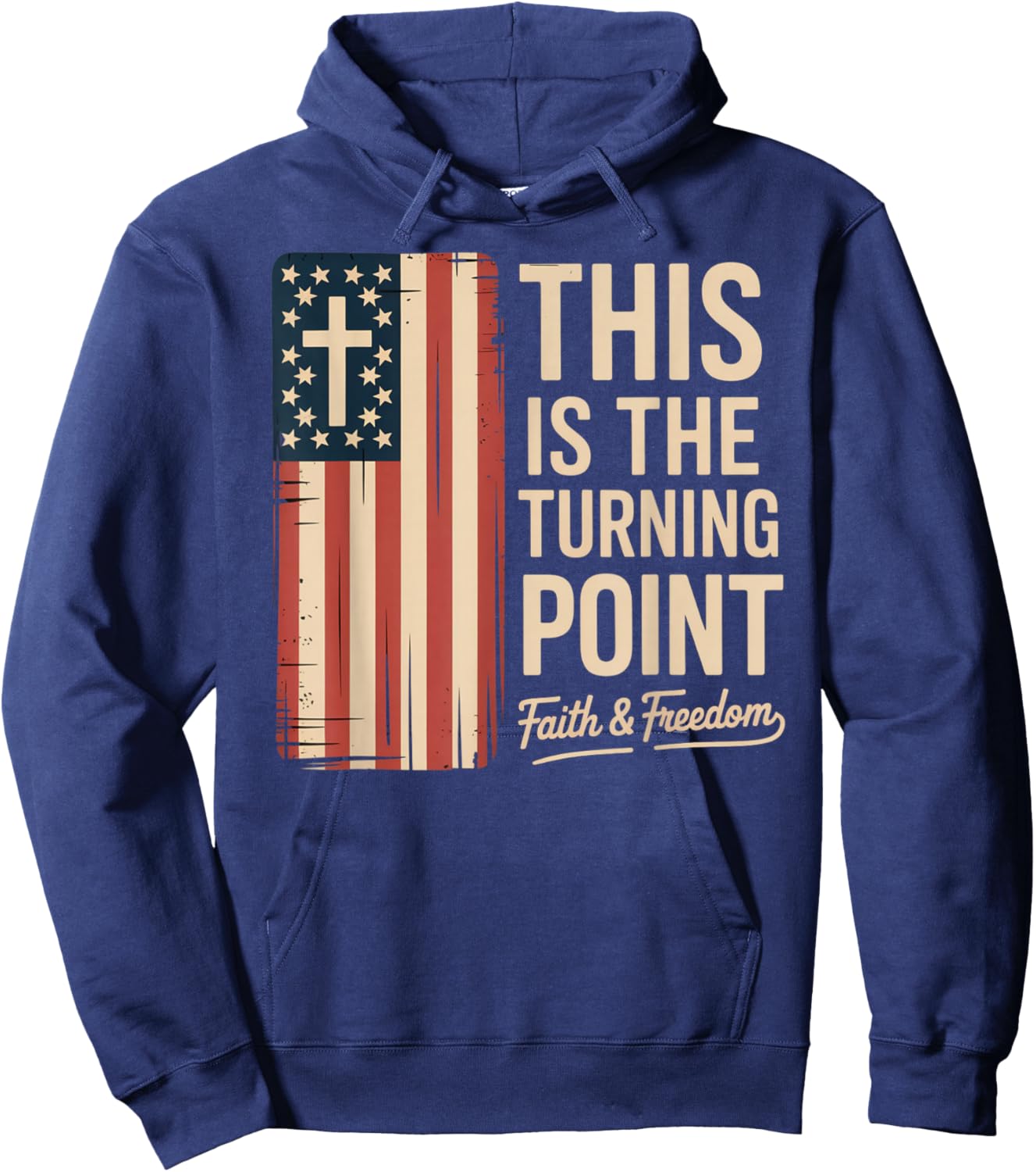 This is The Turning Point Patriotic Faith USA Hoodie - Hoodie | Navy