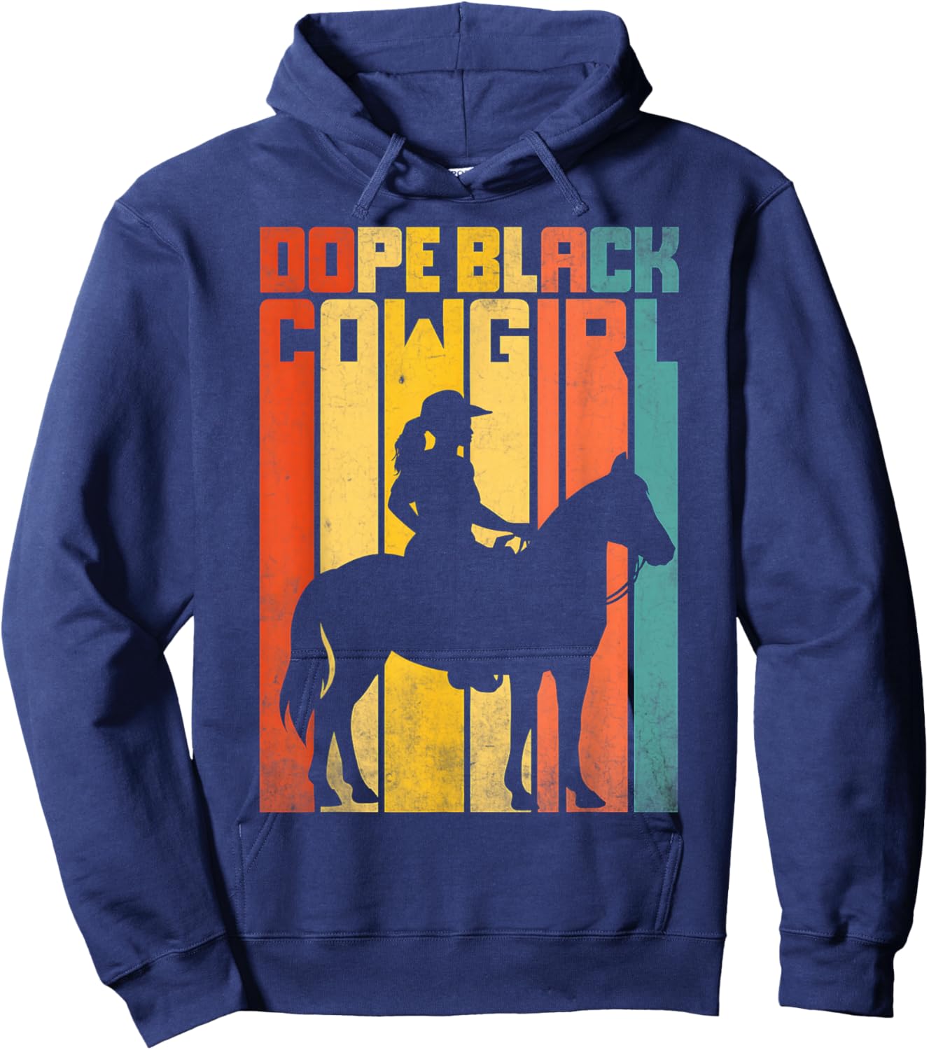 Dope Black Cowgirl Melanin Black African Rodeo Western Women Hoodie - Hoodie | Navy