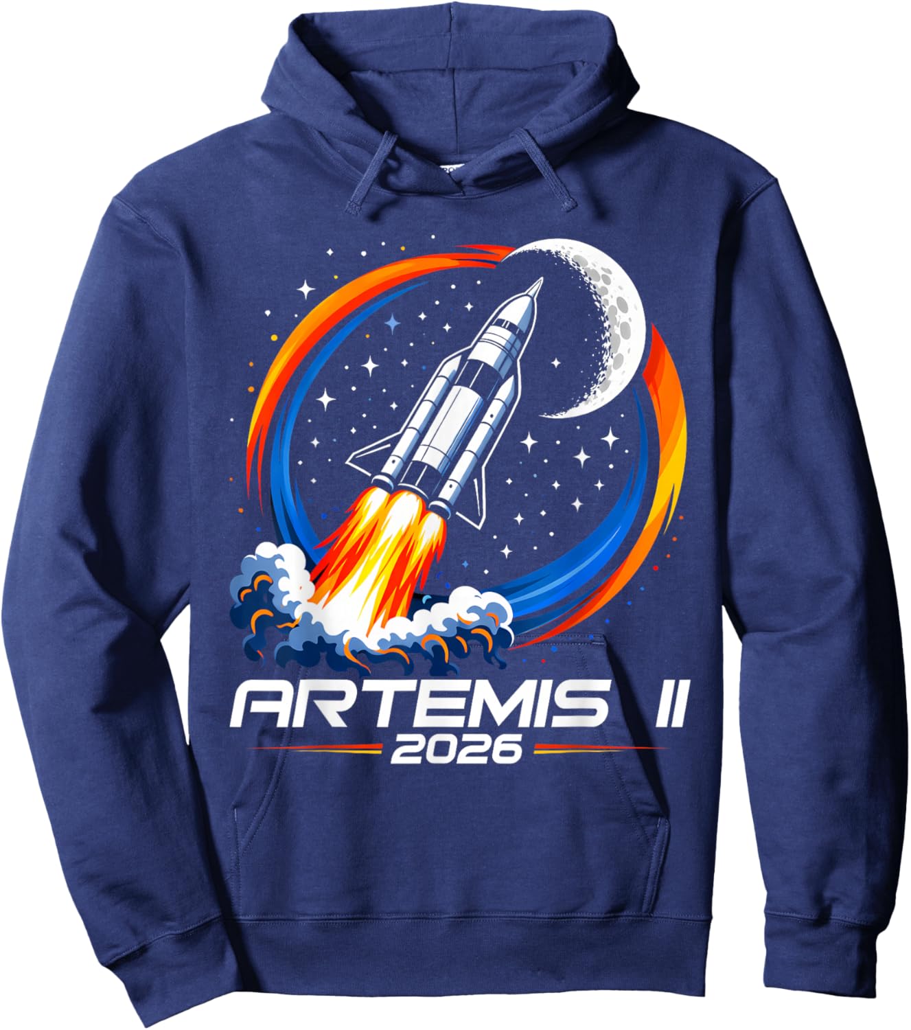 Artemis II Launch The Moon Launch 2026 Artemis 2 Rocket USA Hoodie - Hoodie | Navy