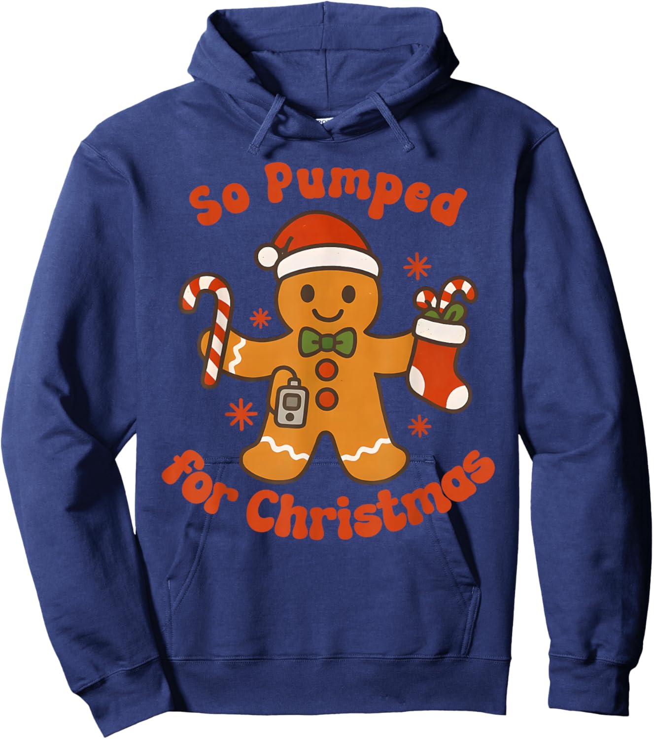 So Pumped for Christmas Gingerbread Diabetic Awareness Hoodie - Hoodie | Navy