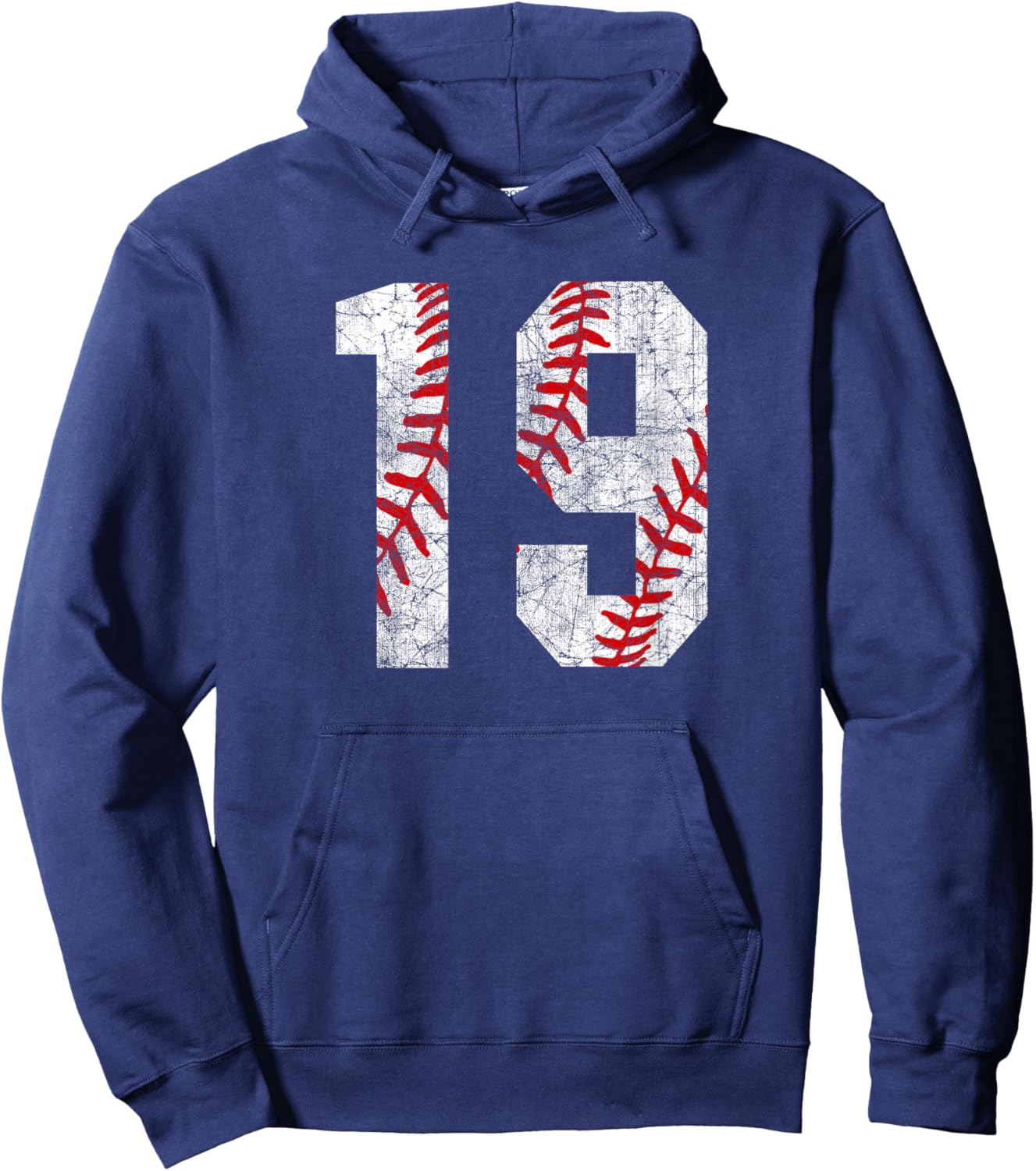 Vintage Baseball Mom #19 Jersey Baseball Jersey Number 19 Hoodie - Hoodie | Navy