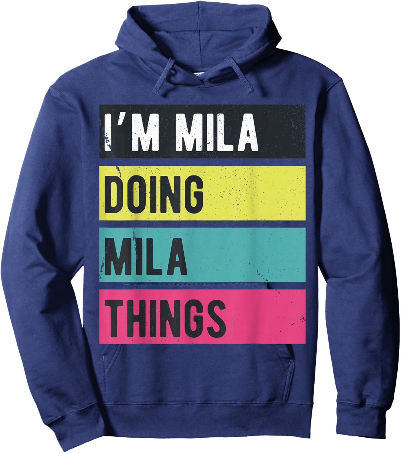 Doing Mila Things Funny Personalized Names Retro Hoodie - Hoodie | Navy