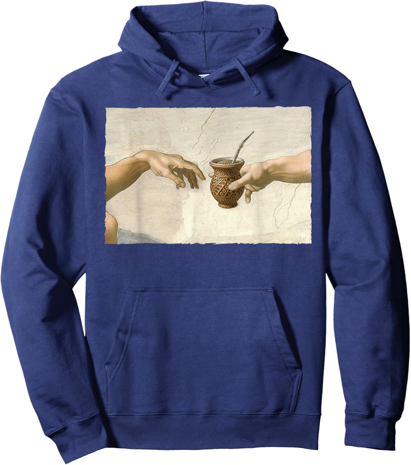 Yerba Mate Lover Argentina Yerba Mate The Creation of Adam Hoodie - Hoodie | Navy