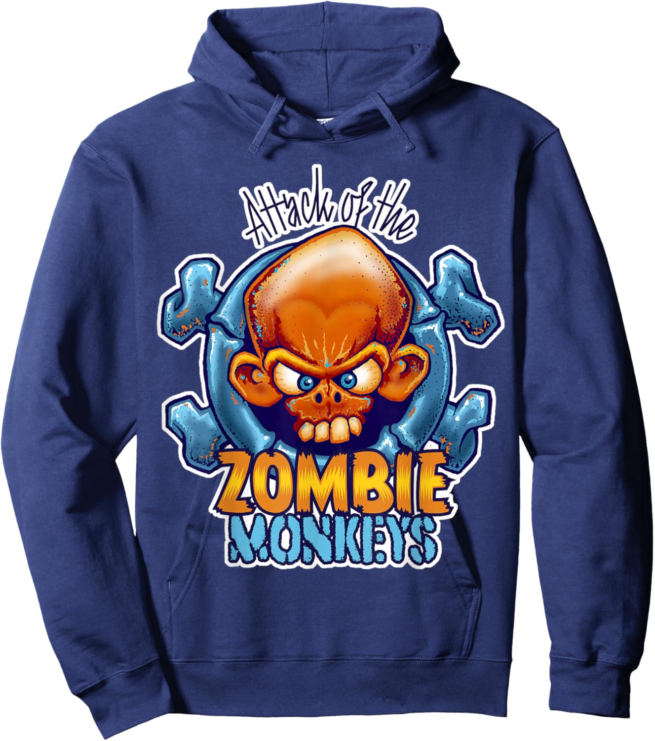 Zombie Monkeys Attack Horror Hoodie - Hoodie | Navy