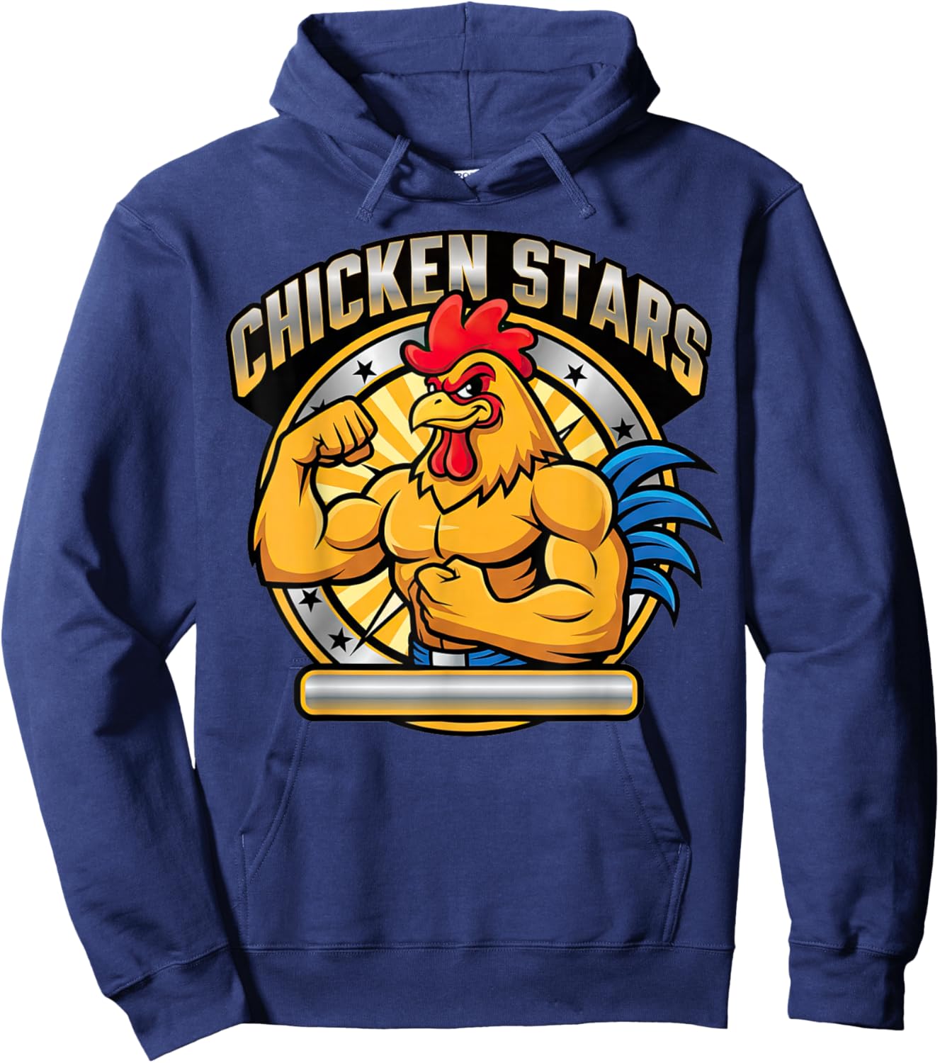 Chicken Stars Strong Wrestling Brawler Rooster Mascot Hoodie - Hoodie | Navy