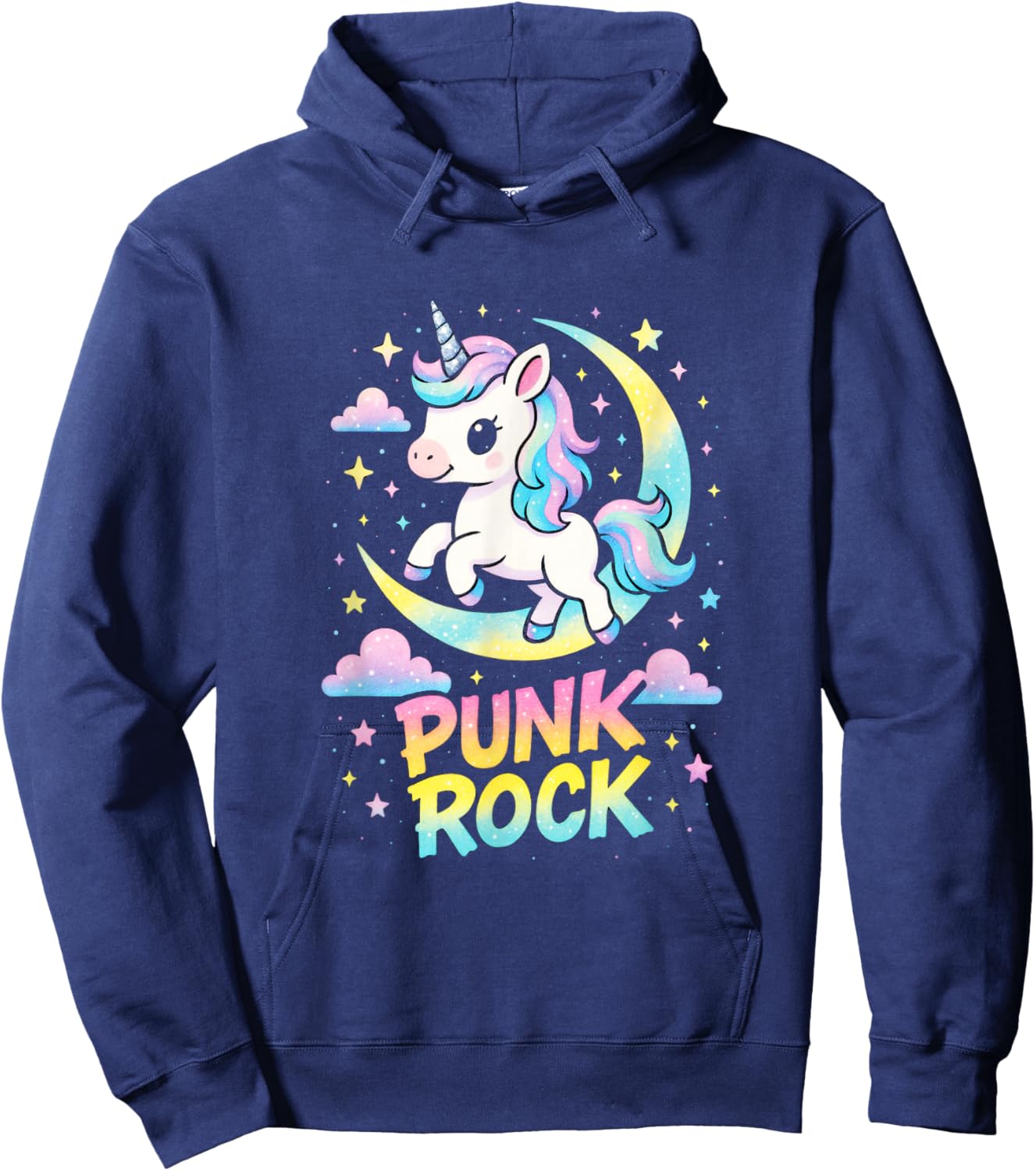 Punk Rock - Unicorn Rocker Music Concert Hoodie - Hoodie | Navy