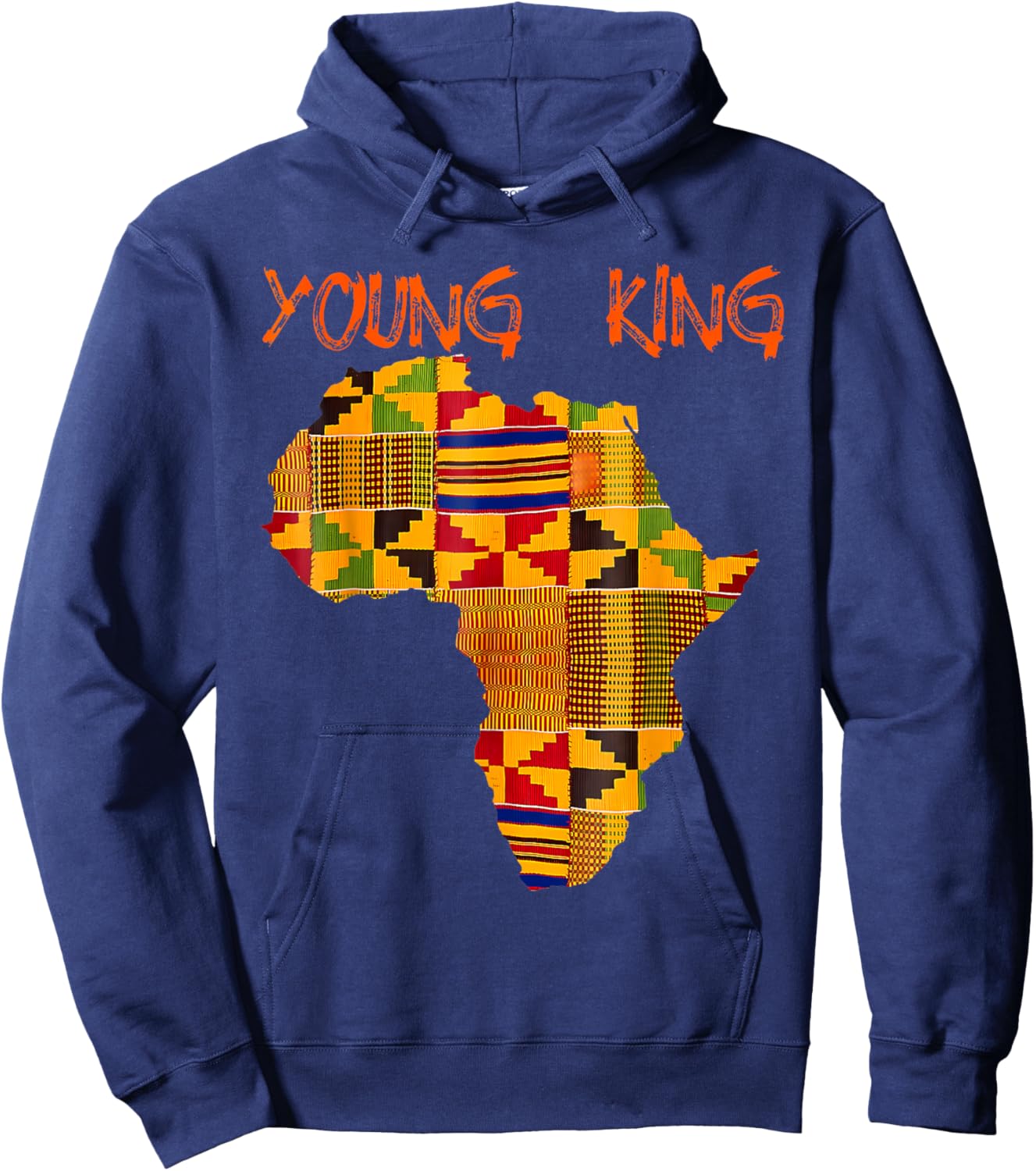 Black History Young King Africa Map African Boys Kids Men Hoodie - Hoodie | Navy