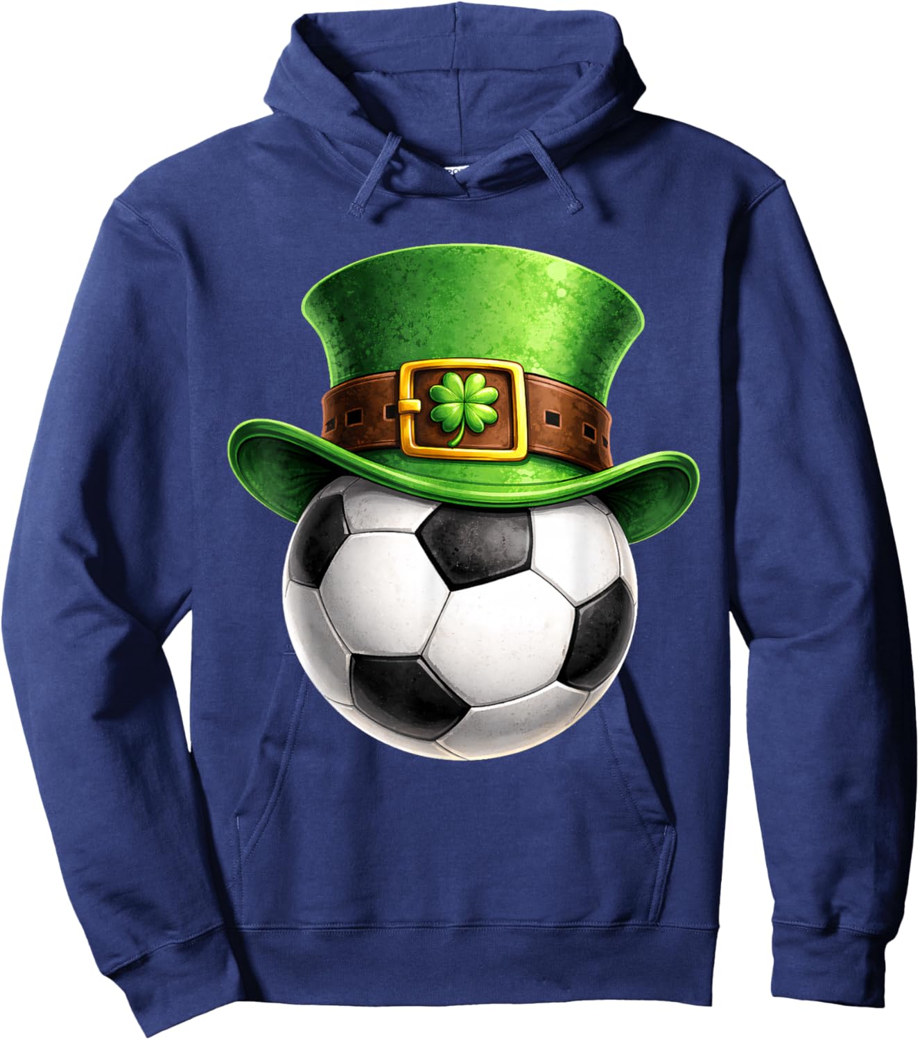 Soccer Saint Patricks Day Men Boys Kids Sport Green Shamrock Hoodie - Hoodie | Navy