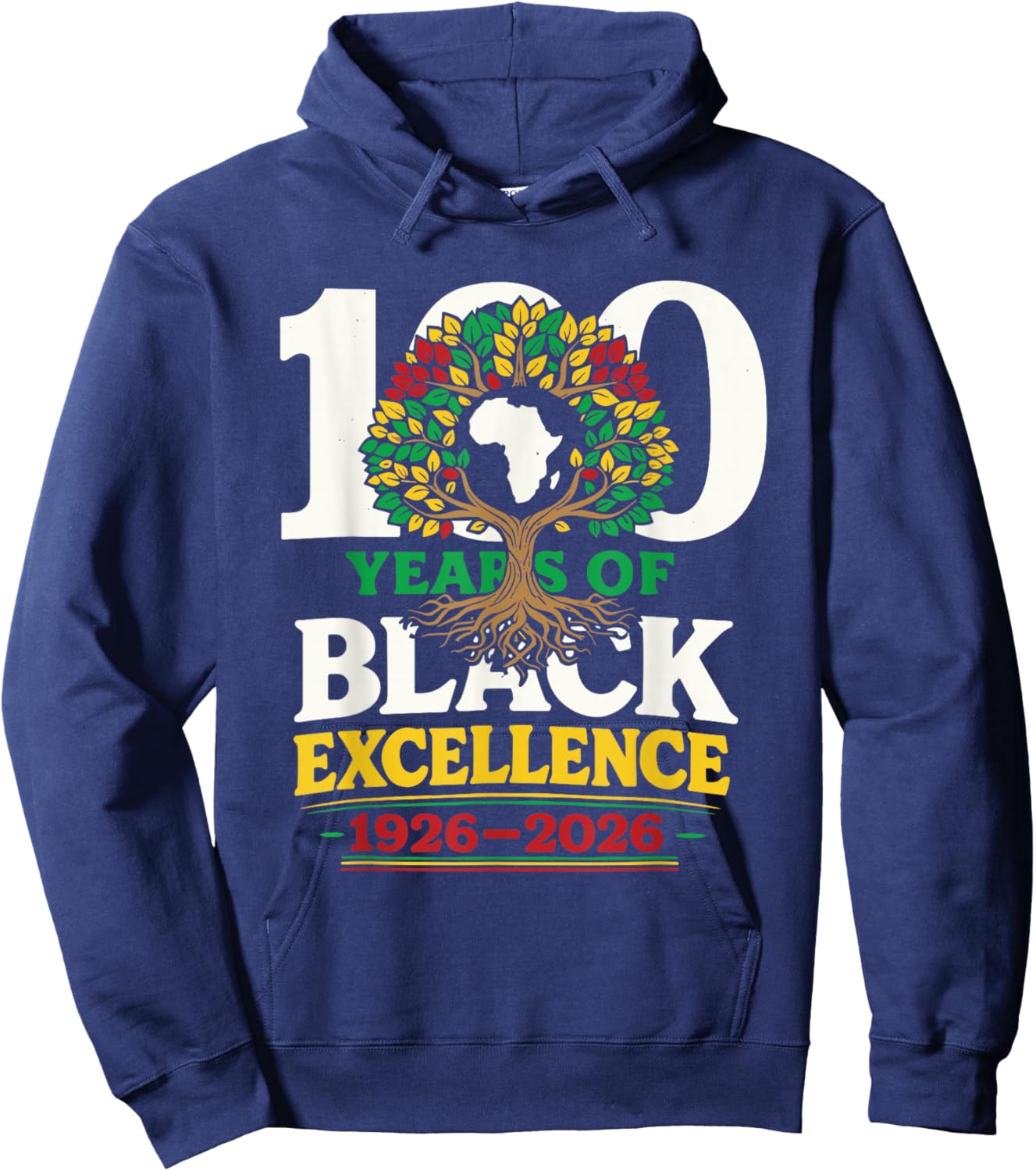 100 Years of Black Excellence Black History Month Hoodie - Hoodie | Navy