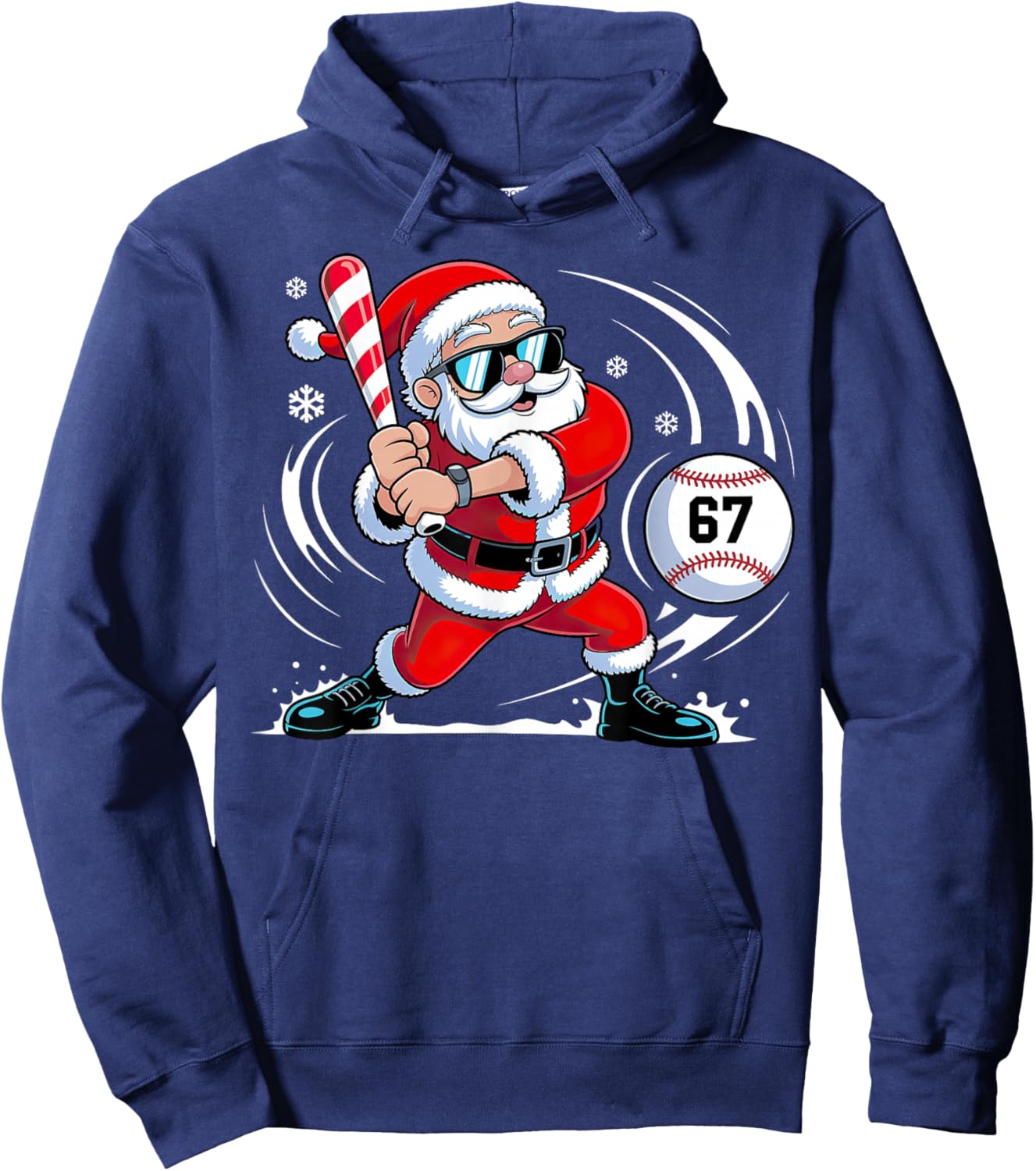Baseball Santa 67 Christmas Xmas Hoodie - Hoodie | Navy