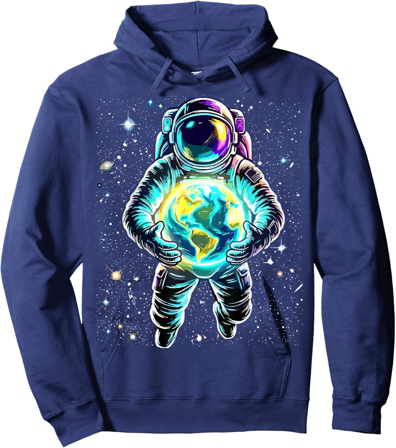 Astronaut Holding Earth Space Hoodie - Hoodie | Navy