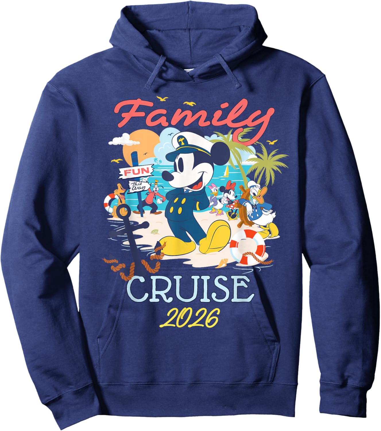 Disney Mickey Mouse & Friends Family Cruise 2026 Vacation Hoodie - Hoodie | Navy