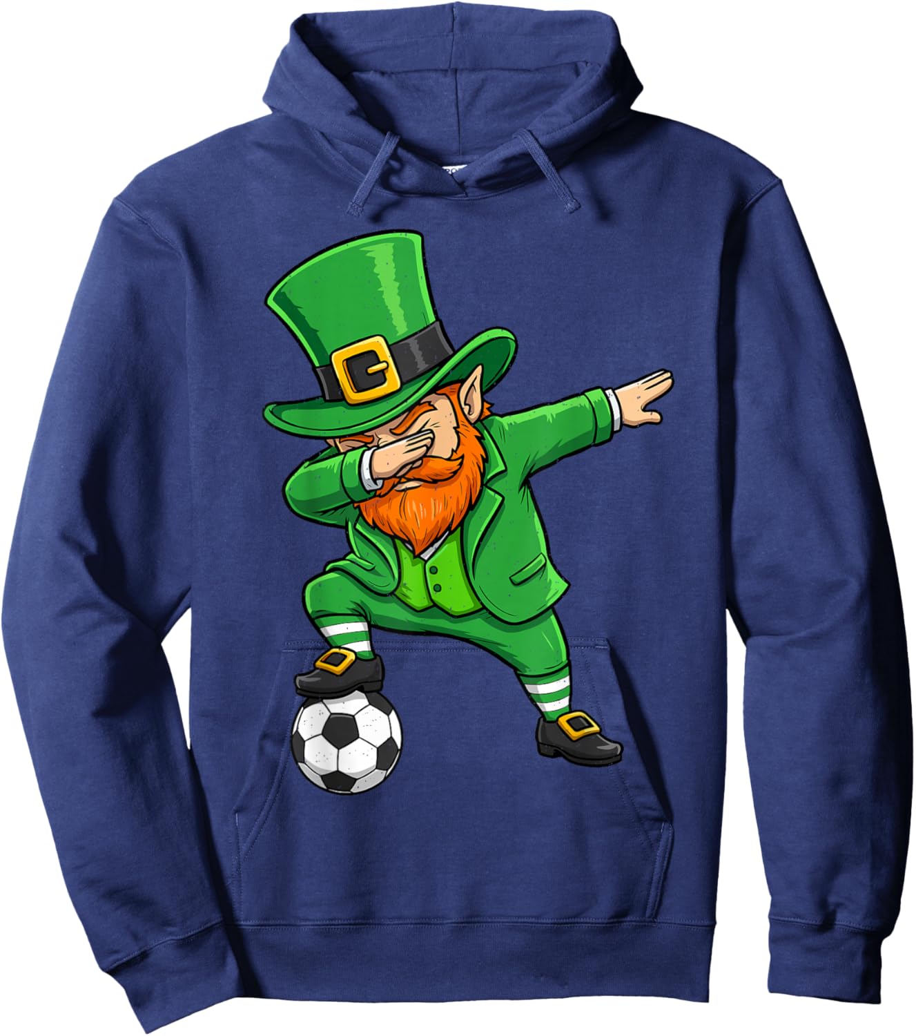 Leprechaun Soccer Green St Patricks Day Sport Men Boy Kids Hoodie - Hoodie | Navy