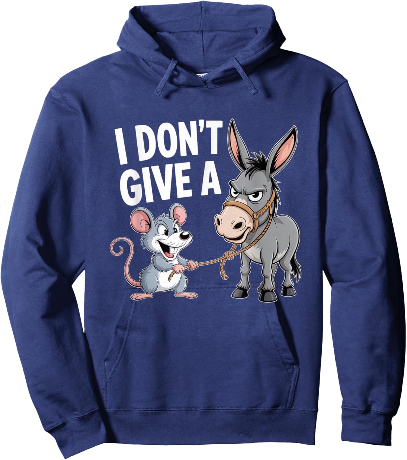 I Don't Give a Rats Ass Mouse Donkey Funny Sarcastic Animal Hoodie - Hoodie | Navy