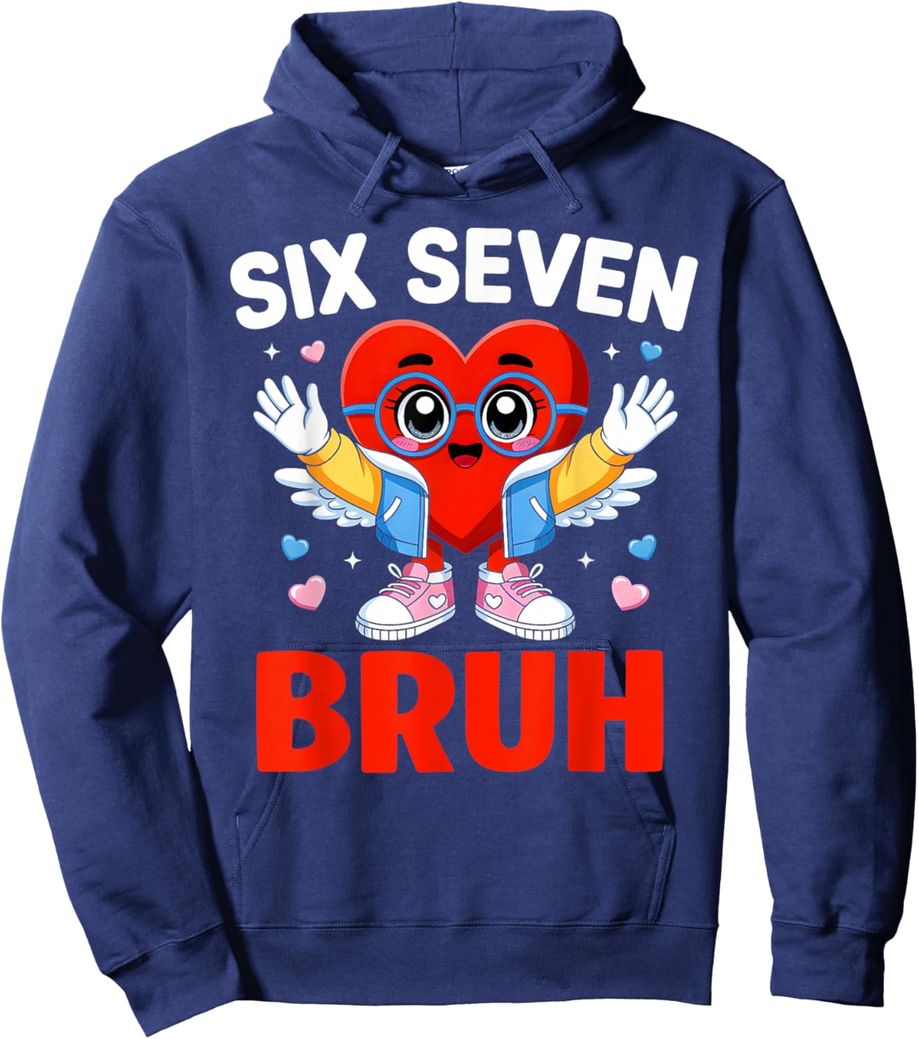 Bruh 67 Six Seven Meme Funny Valentines Day Boys Girls Kids Hoodie - Hoodie | Navy