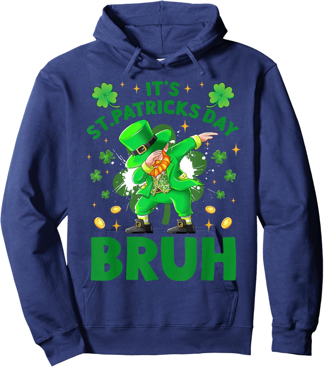 It's St Patricks Day Leprechaun Dabbing Shamrock Clovers Hoodie - Hoodie | Navy