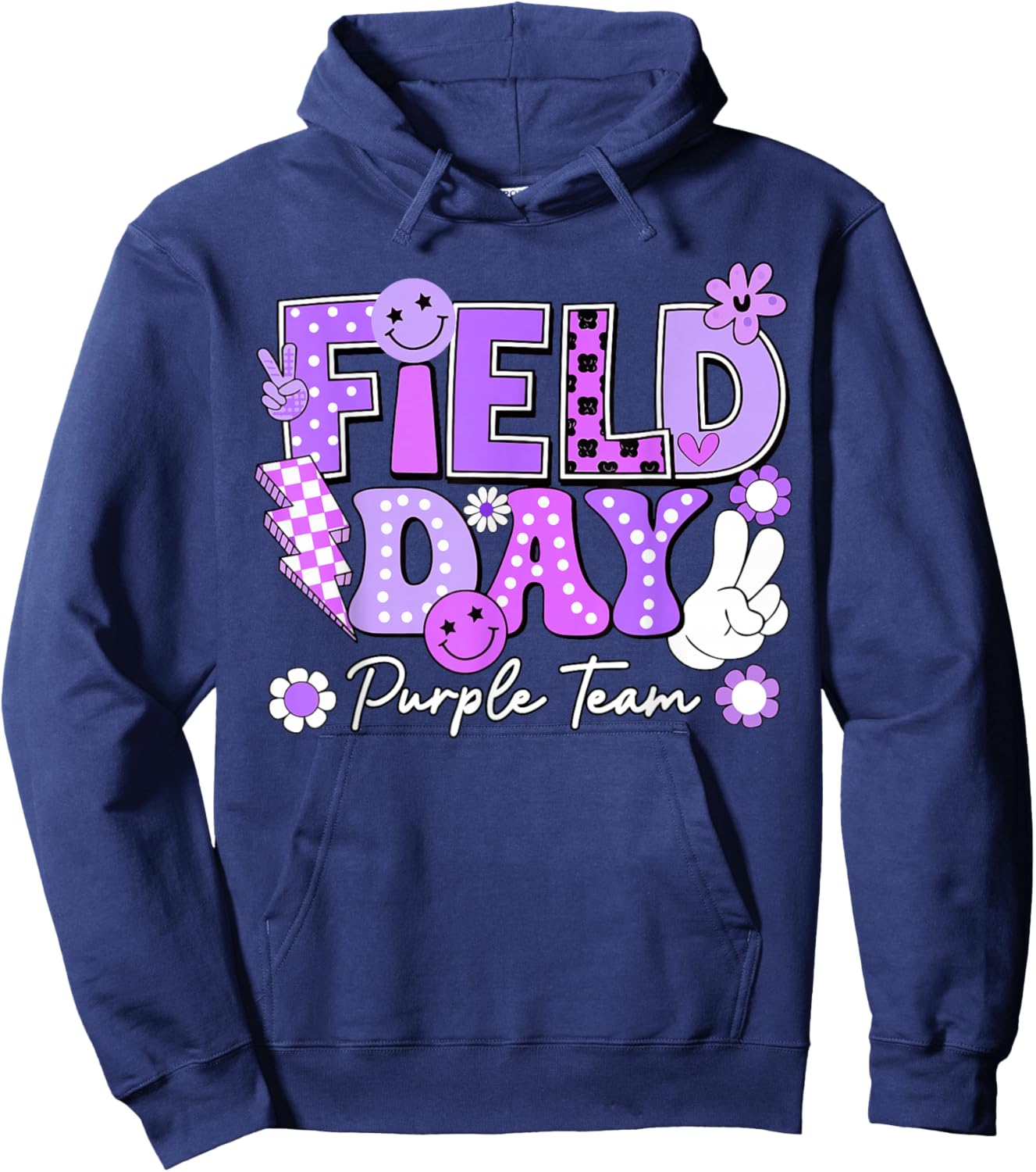 Field Day Purple Team Funny for Teacher Kids Field Day Games Hoodie - Hoodie | Navy