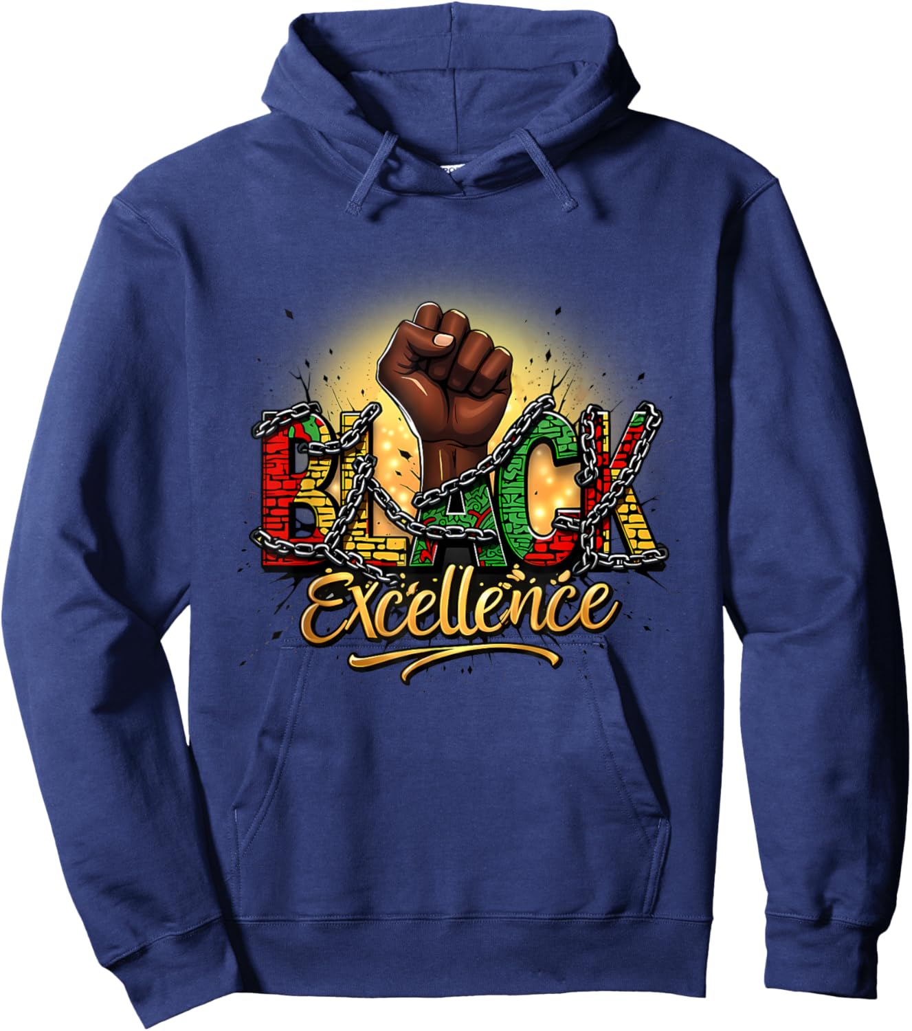 Black Excellence Black Power Melanin Black History Month Hoodie - Hoodie | Navy