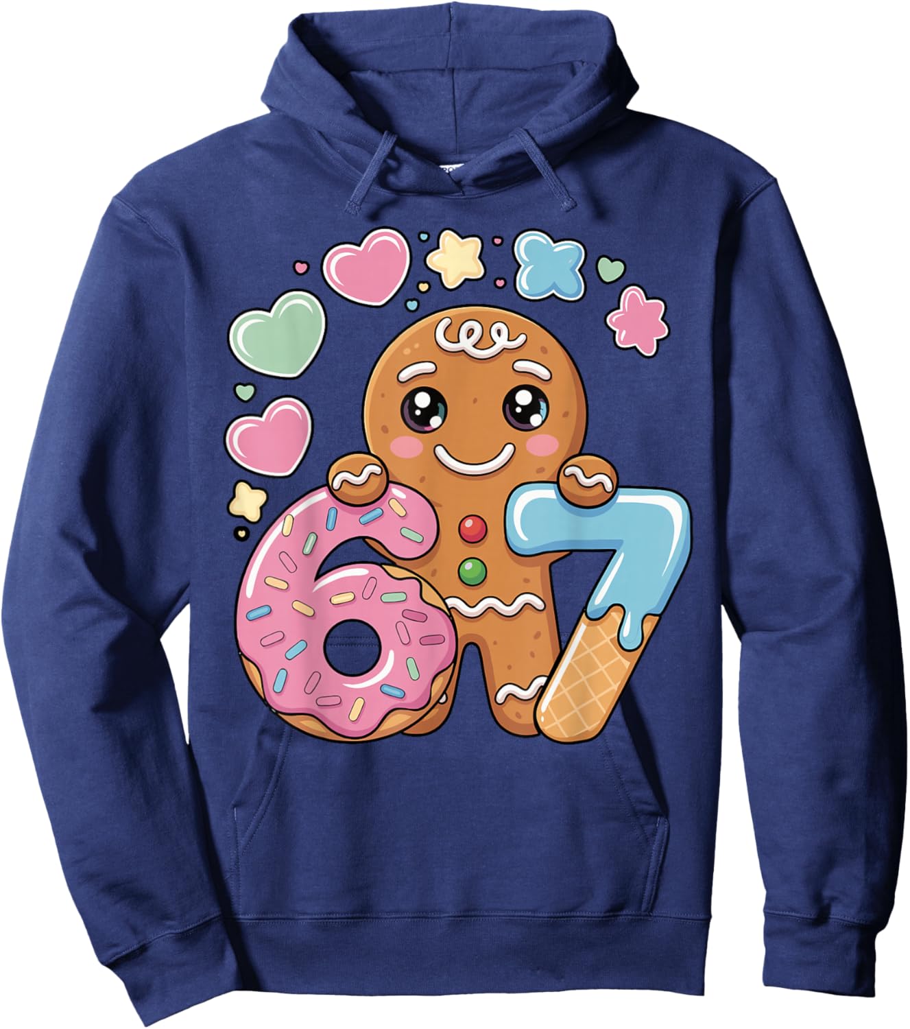 67 Gingerbread Ice Cream Drip Pun Cookies Kids Men Women Hoodie - Hoodie | Navy