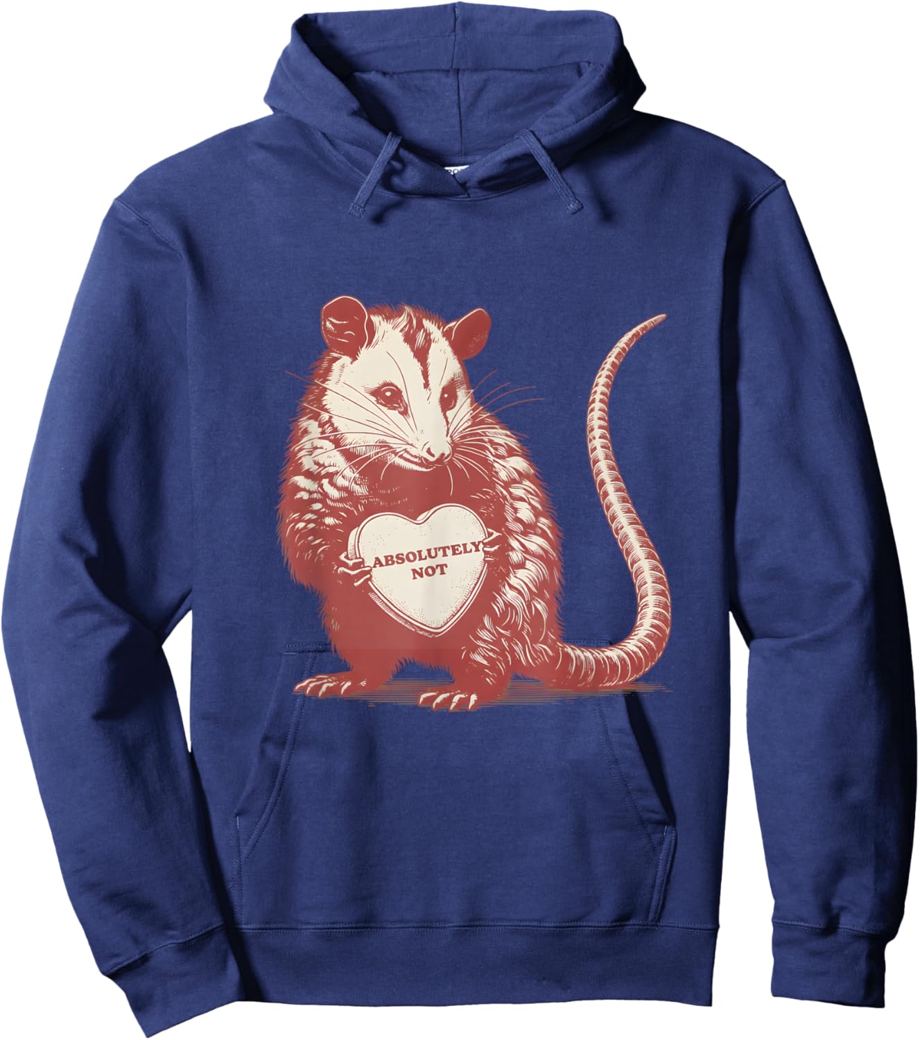 Funny Opossum Absolutely Not Valentine Graphic Hoodie - Hoodie | Navy