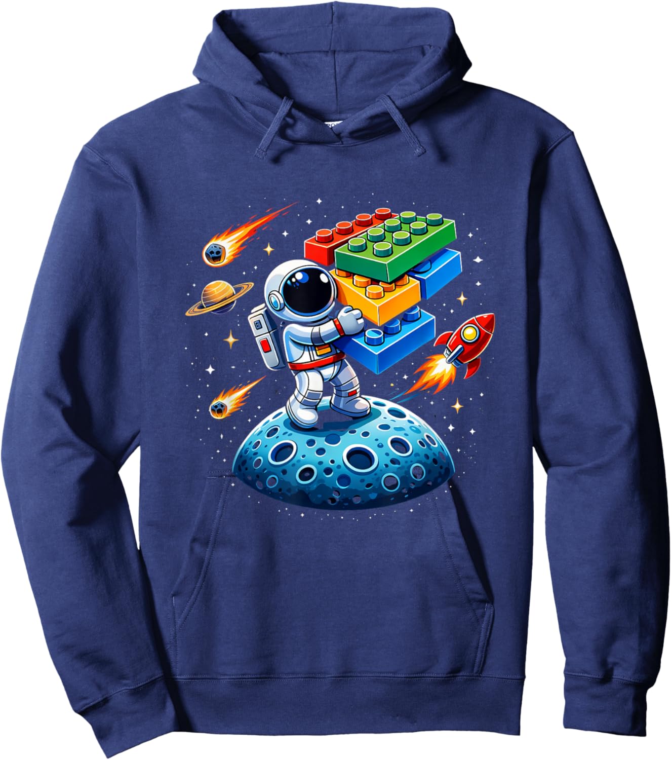 Master Builder Space Astronaut Cadet Building Bricks Boys Hoodie - Hoodie | Navy