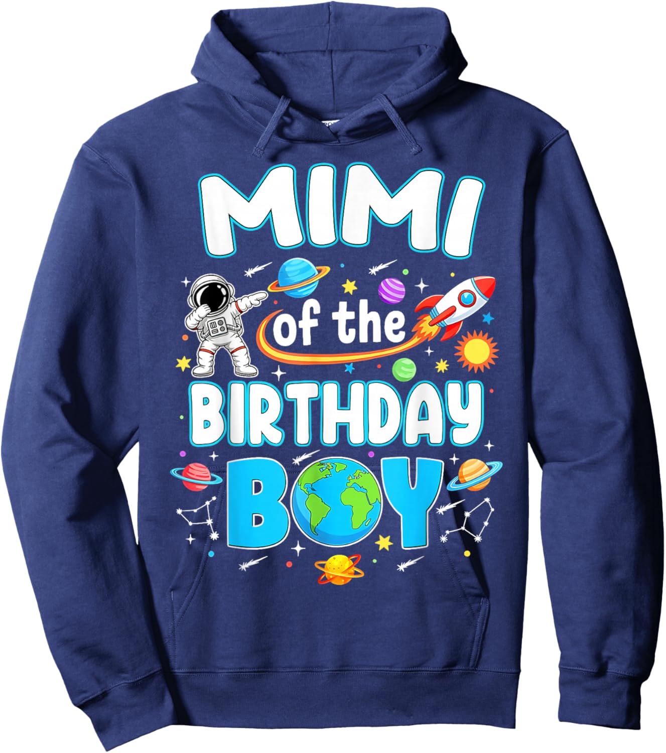 Mimi of The Birthday Boy Astronaut Family Space Planets Hoodie - Hoodie | Navy