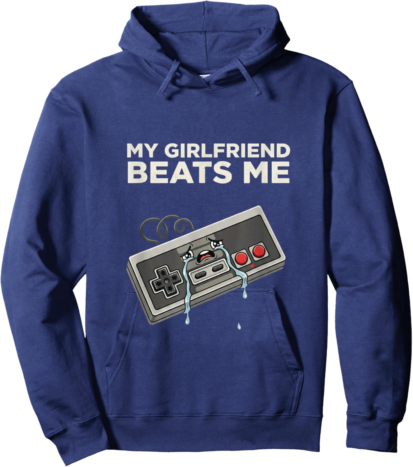 My Girlfriend Beats Me Funny Gamer Hoodie - Hoodie | Navy