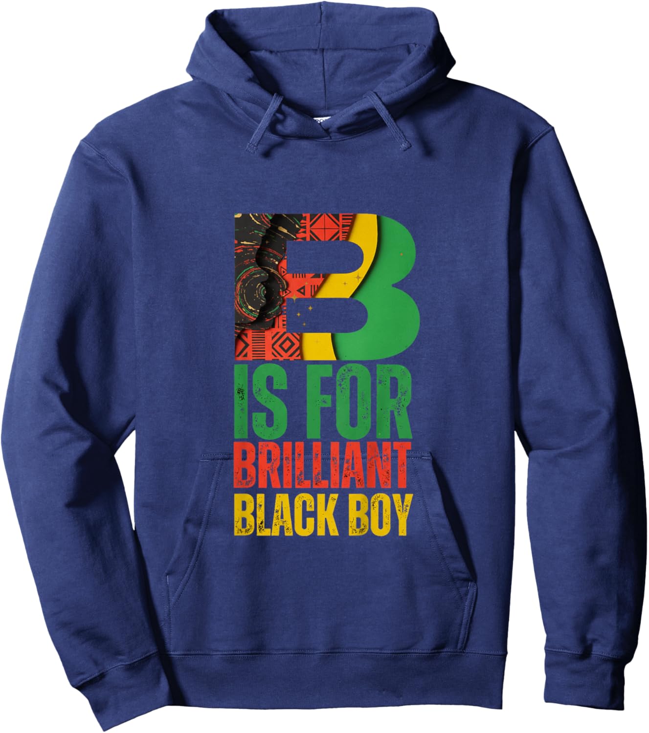 Kids B is for Brilliant Black Boy Kid Black History Month Toddler Hoodie - Hoodie | Navy