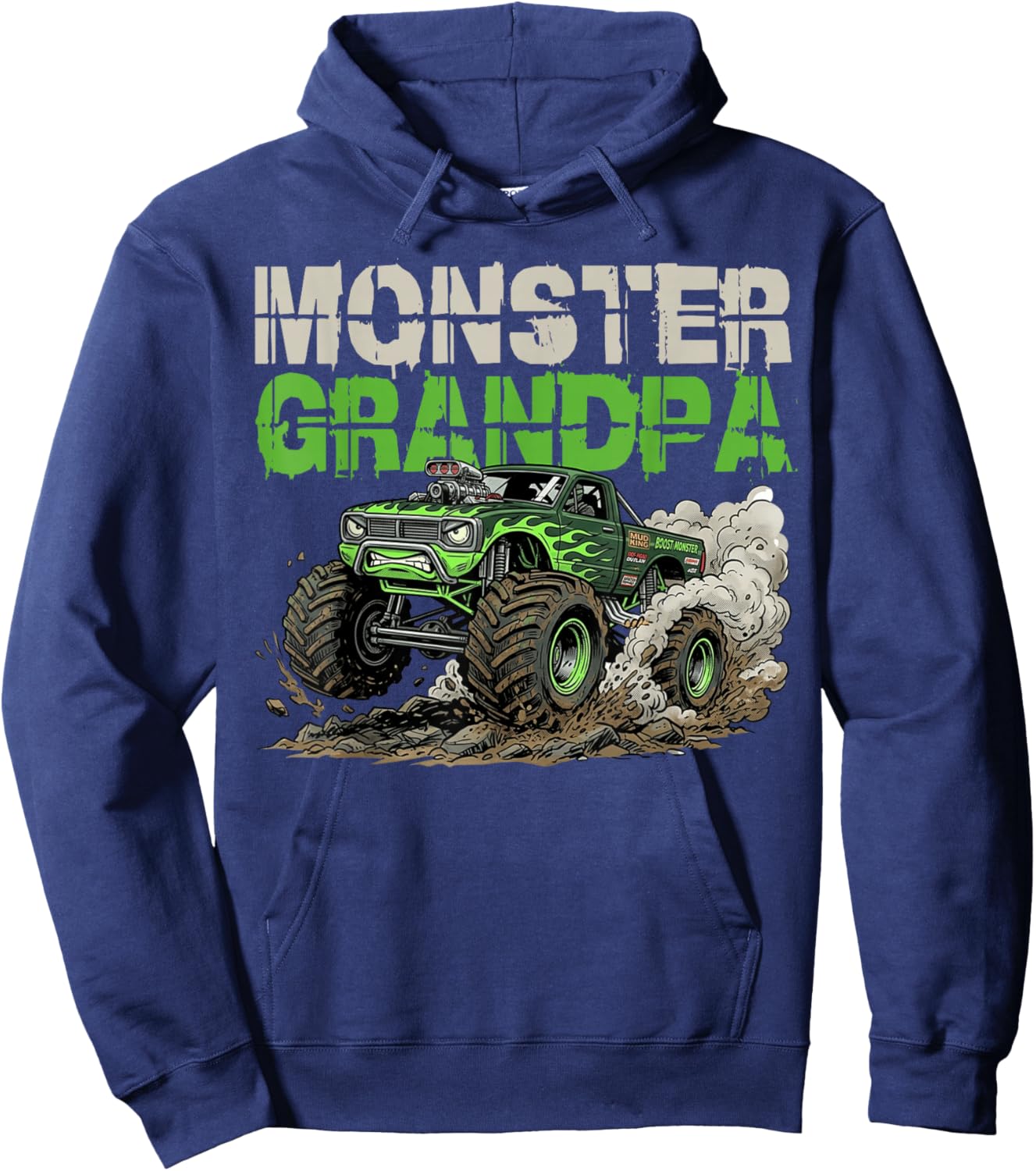 Funny Monster Grandpa Monster Truck Off Road Family Matching Hoodie - Hoodie | Navy