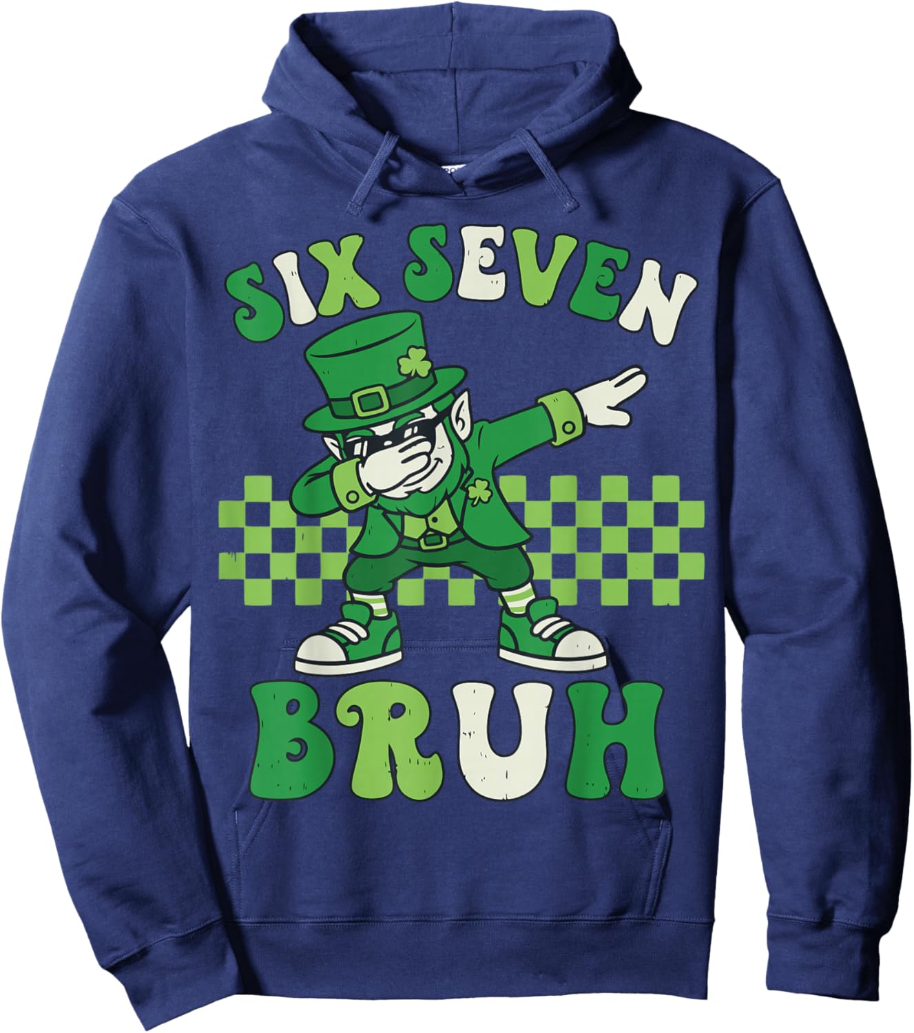 Kids Meme Six Seven Bruh Leprechaun St Patricks Day 67 Hoodie - Hoodie | Navy