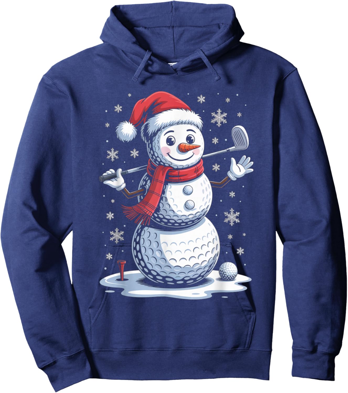 Snowman Golf Ball for Christmas Golf Ball Christmas Boys Hoodie - Hoodie | Navy