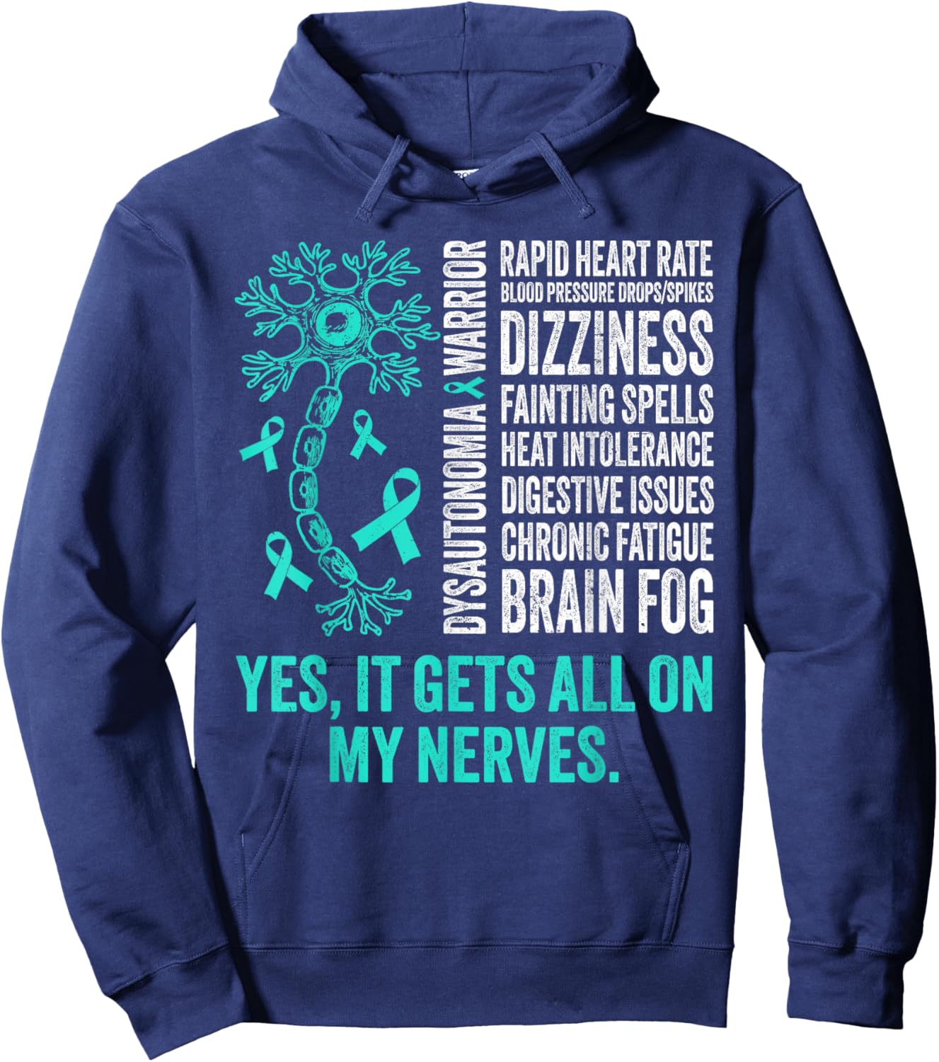 Dysautonomia Warrior Dysautonomy Awareness Pots Warrior Hoodie - Hoodie | Navy