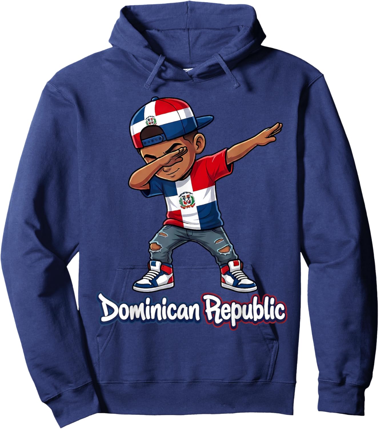 Dominican Republic Flag Dabbing Boy Dab Proud RD Hoodie - Hoodie | Navy