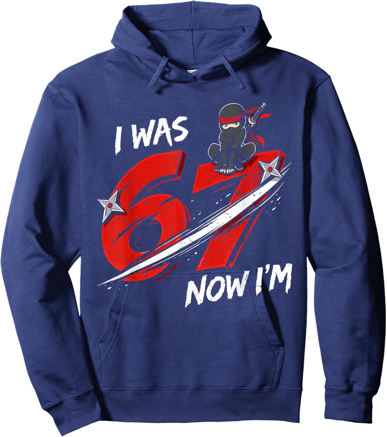 7 Year Old Ninja Birthday Funny I was Six Now I'm Seven 67 Hoodie - Hoodie | Navy