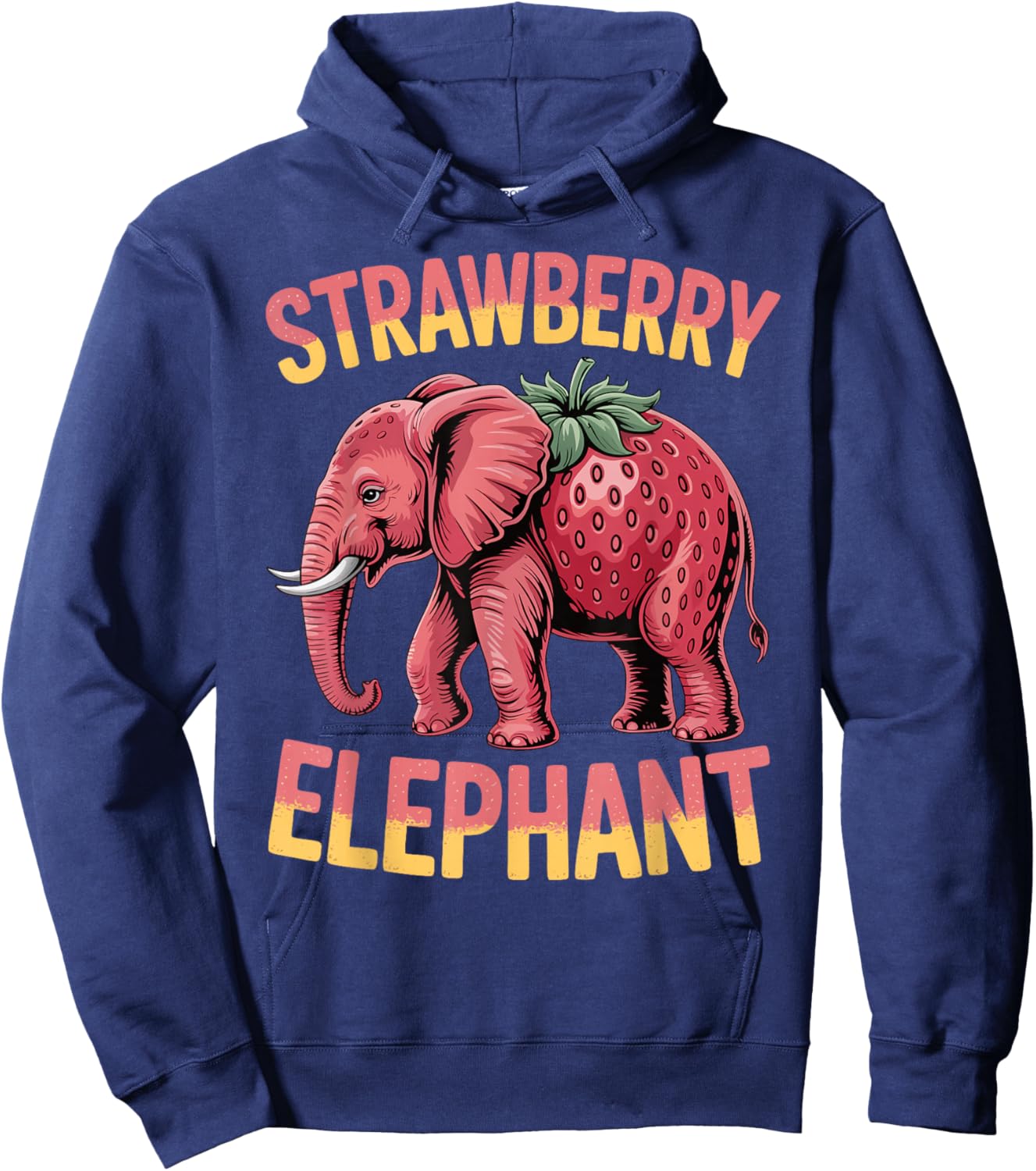 Strawberry Elephant Cute Meme Kids Italian Brainrot Girl Boy Hoodie - Hoodie | Navy