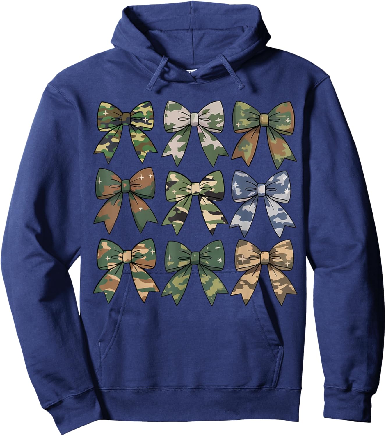 Camouflage Coquette Bow Hunting Hunter Women Girls Camo Bow Hoodie - Hoodie | Navy