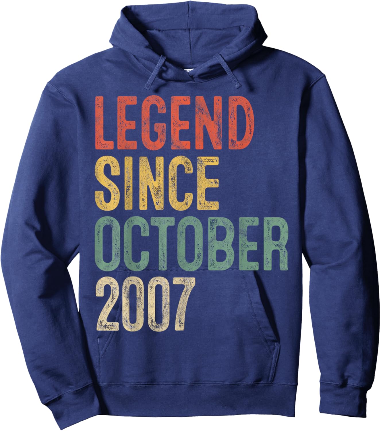 Legend October 2007 18th Birthday Boy Girl 18 Year Old Hoodie - Hoodie | Navy