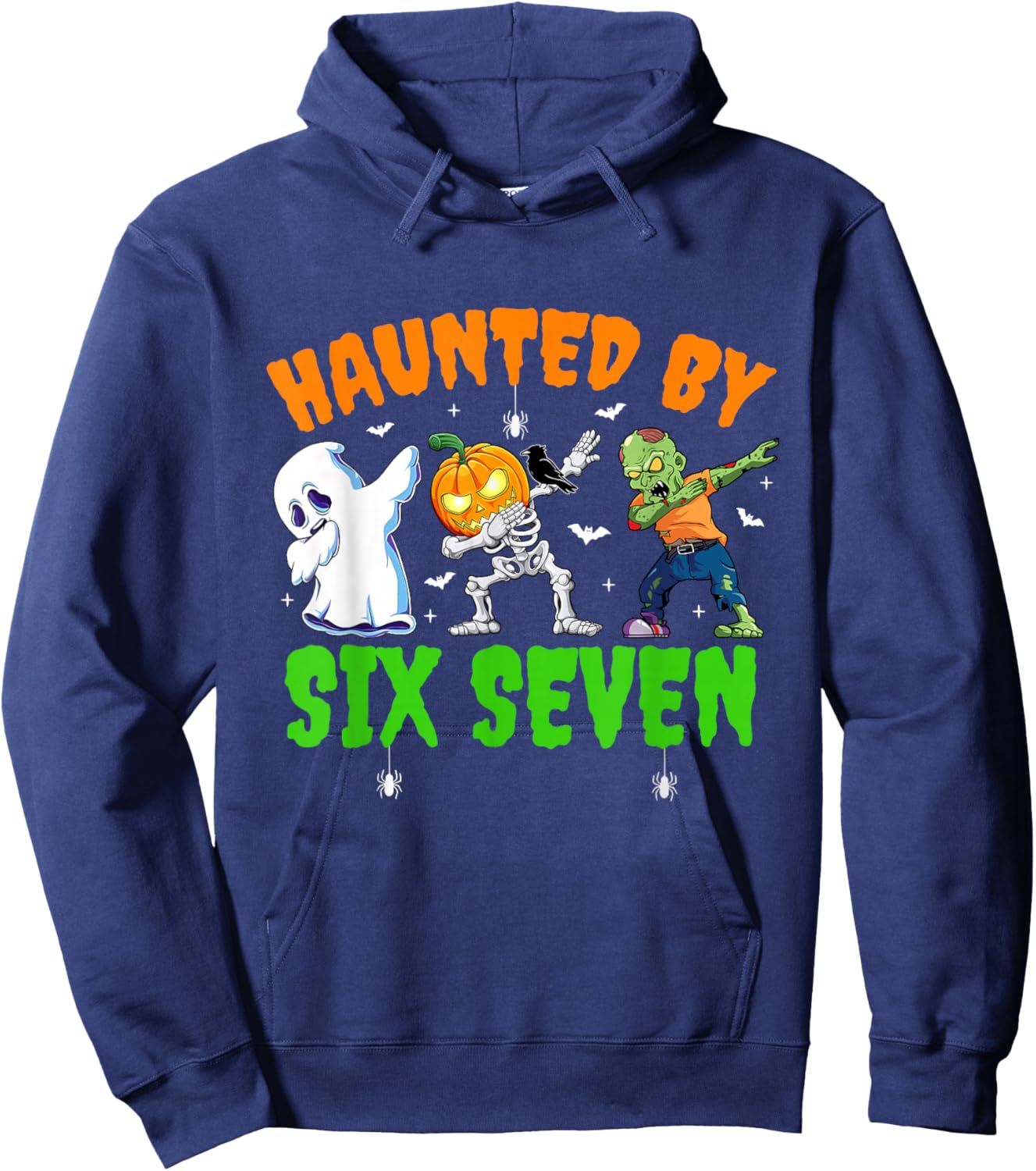 Haunted by Six Seven 67 Meme Dabbing Halloween Boys Toddlers Hoodie - Hoodie | Navy