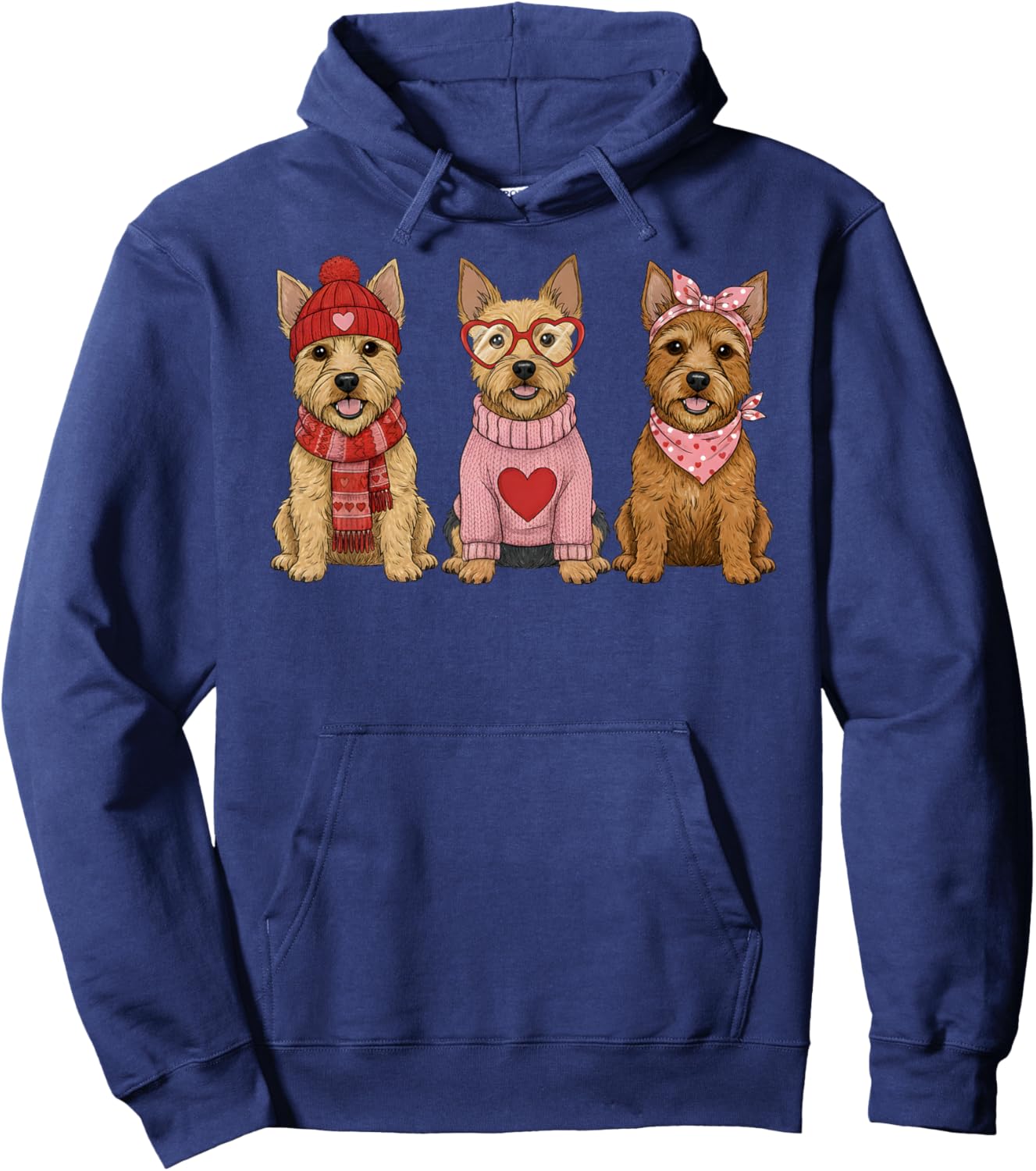 Cute Norwich Terrier Valentine Dog Hoodie - Hoodie | Navy