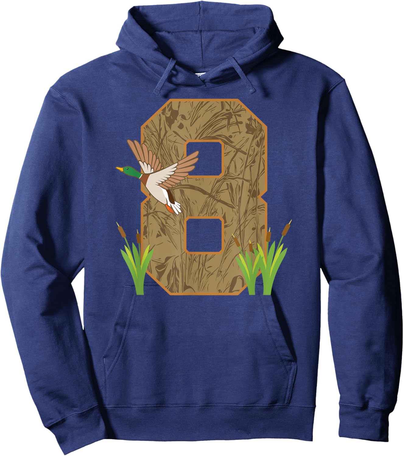8th Hunting Birthday 8 Year Old Hunter Birthday Party Hoodie - Hoodie | Navy