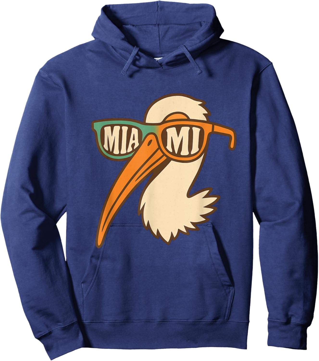 Hilarious American White Ibis Sunglasses Miami Apparel Hoodie - Hoodie | Navy