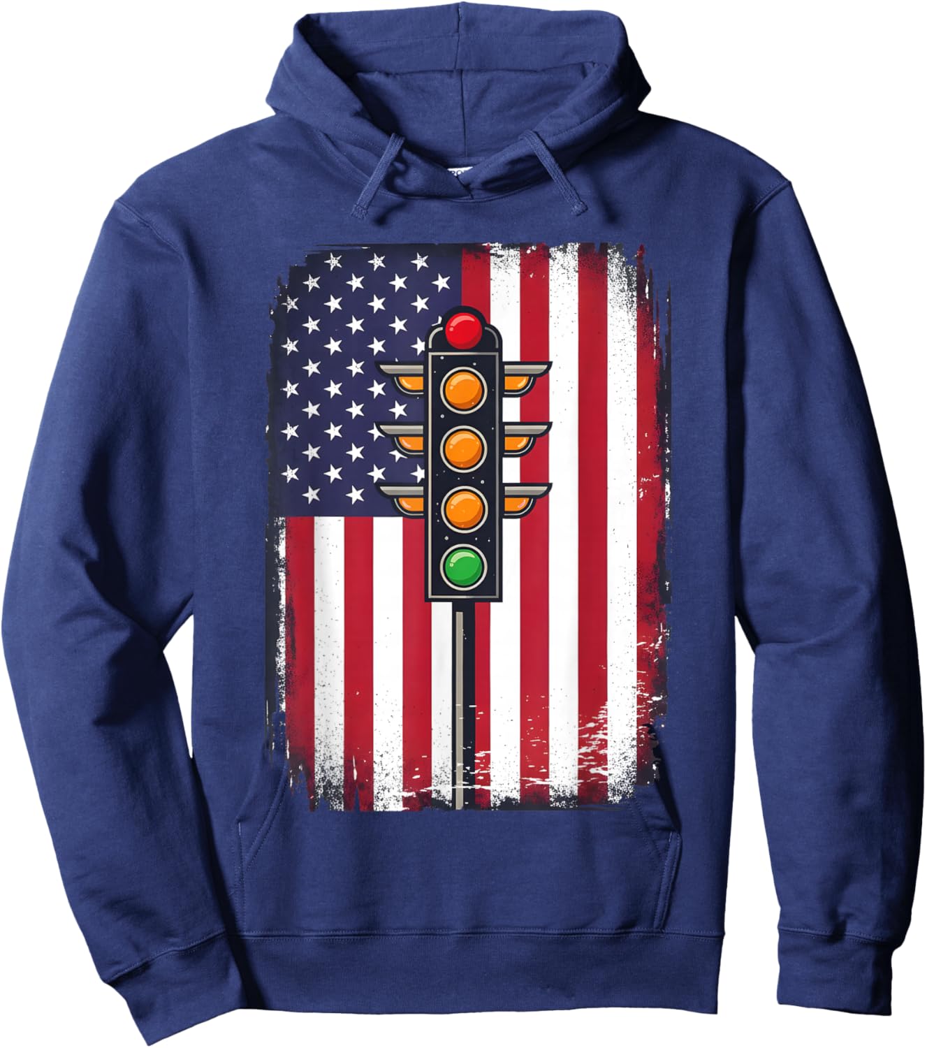 Drag Racing Retro Vintage American Flag Funny Drag Race Men Hoodie - Hoodie | Navy