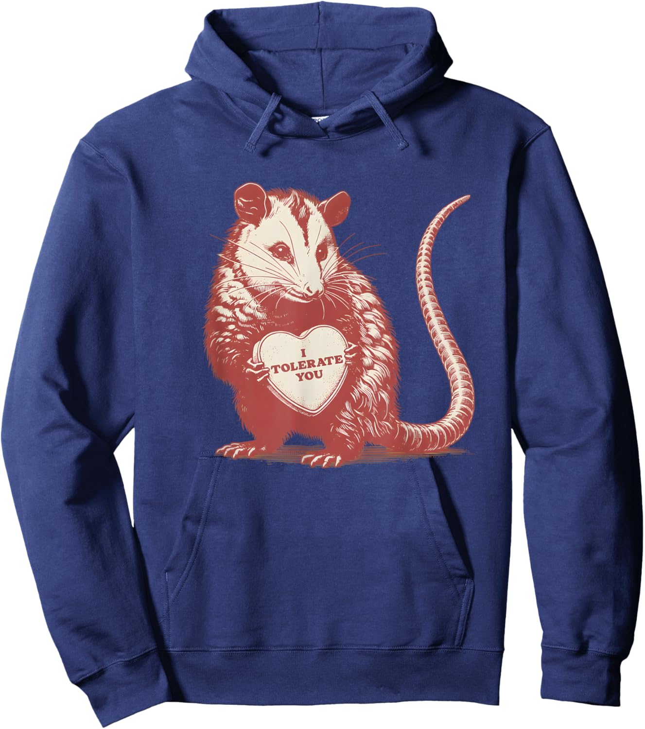 I Tolerate You Opossum Meme Valentine Possum Valentines Hoodie - Hoodie | Navy